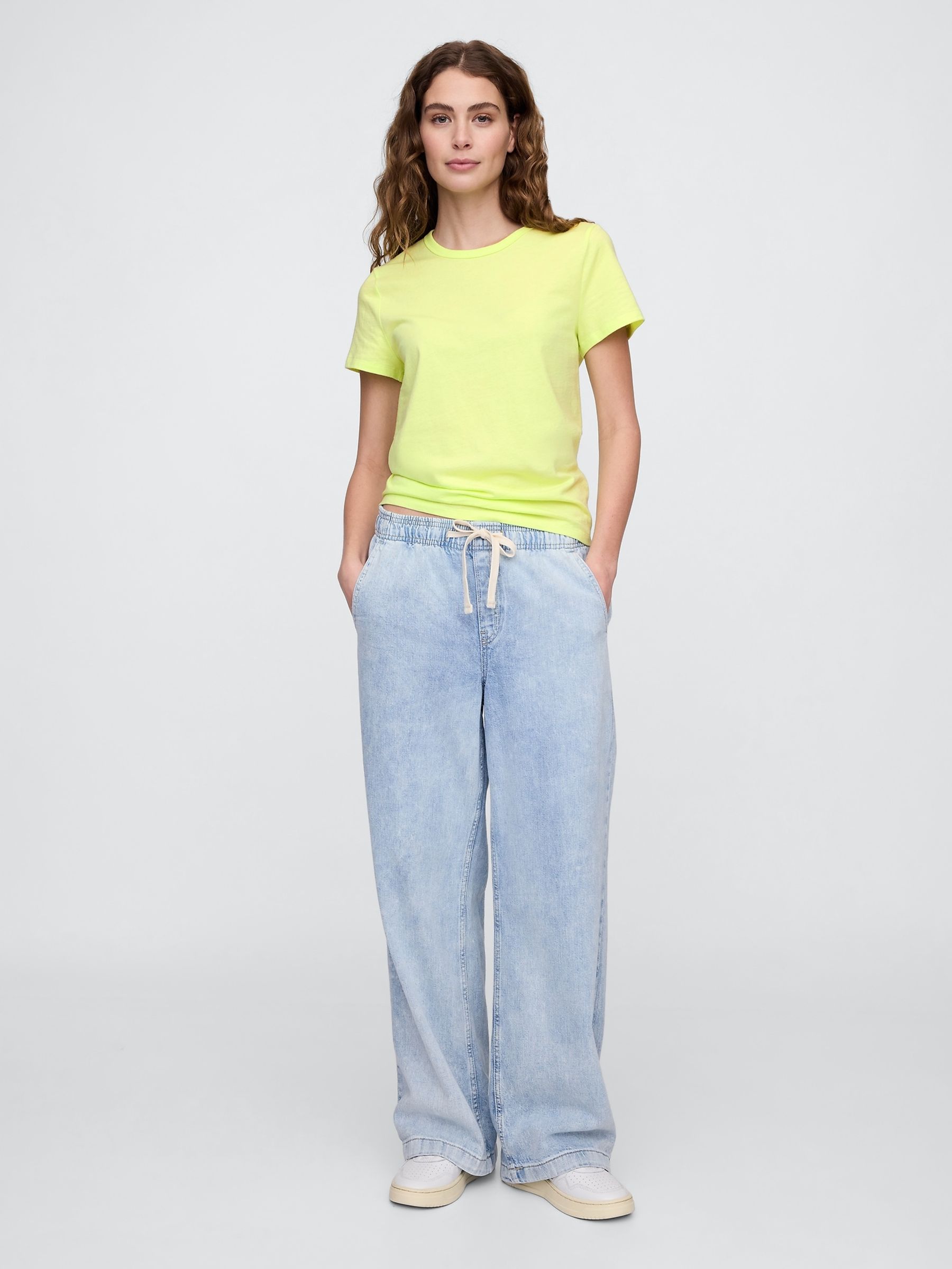 Yellow Crew Neck Favourite Cotton Short Sleeve T-Shirt - Image 3 of 5
