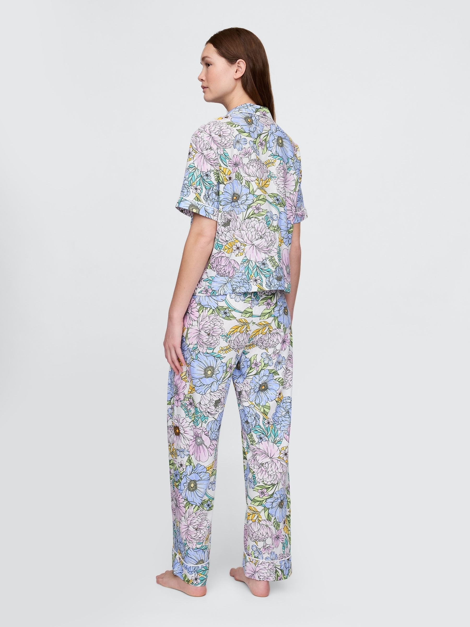 Pink Floral Trouser Linen Blend Pyjama Bottoms - Image 2 of 4