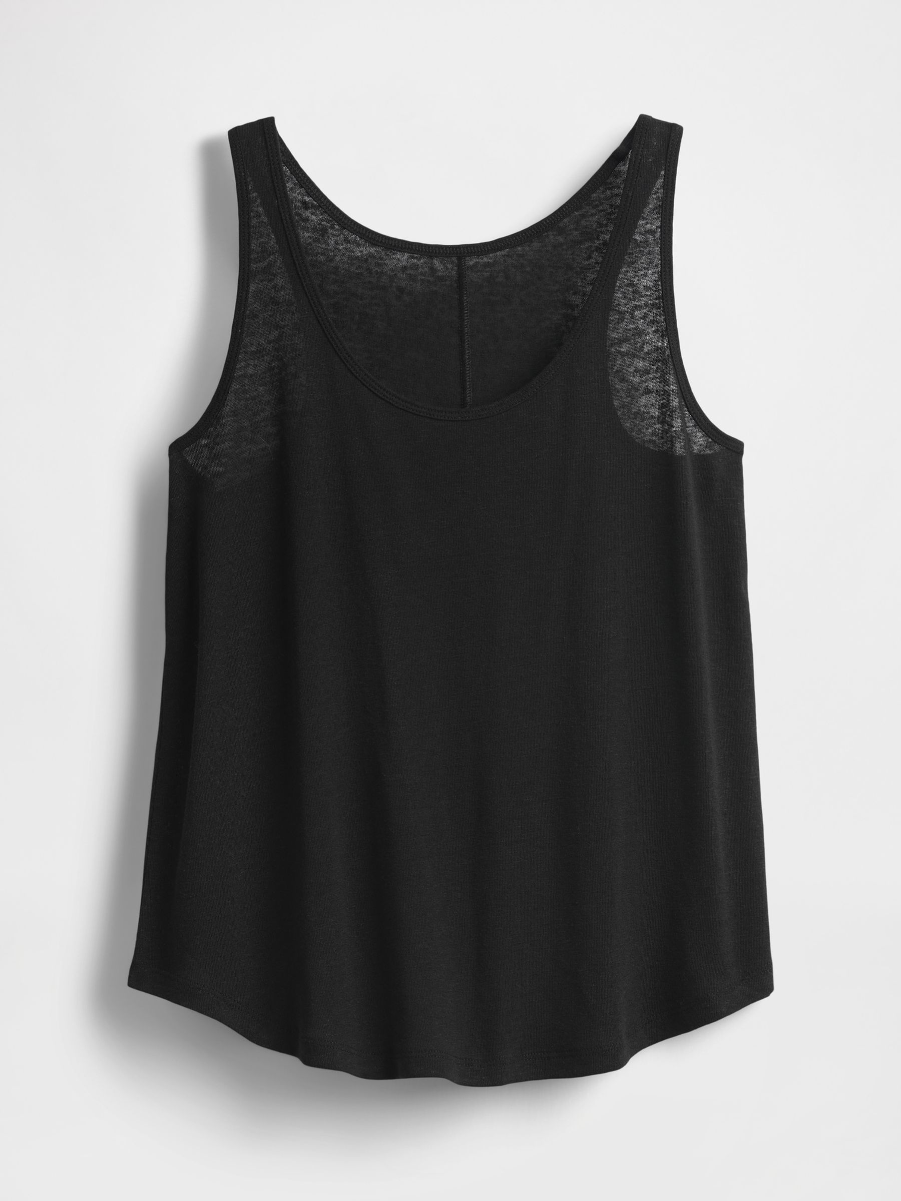 Black Linen-Blend Racerback Vest - Image 4 of 4