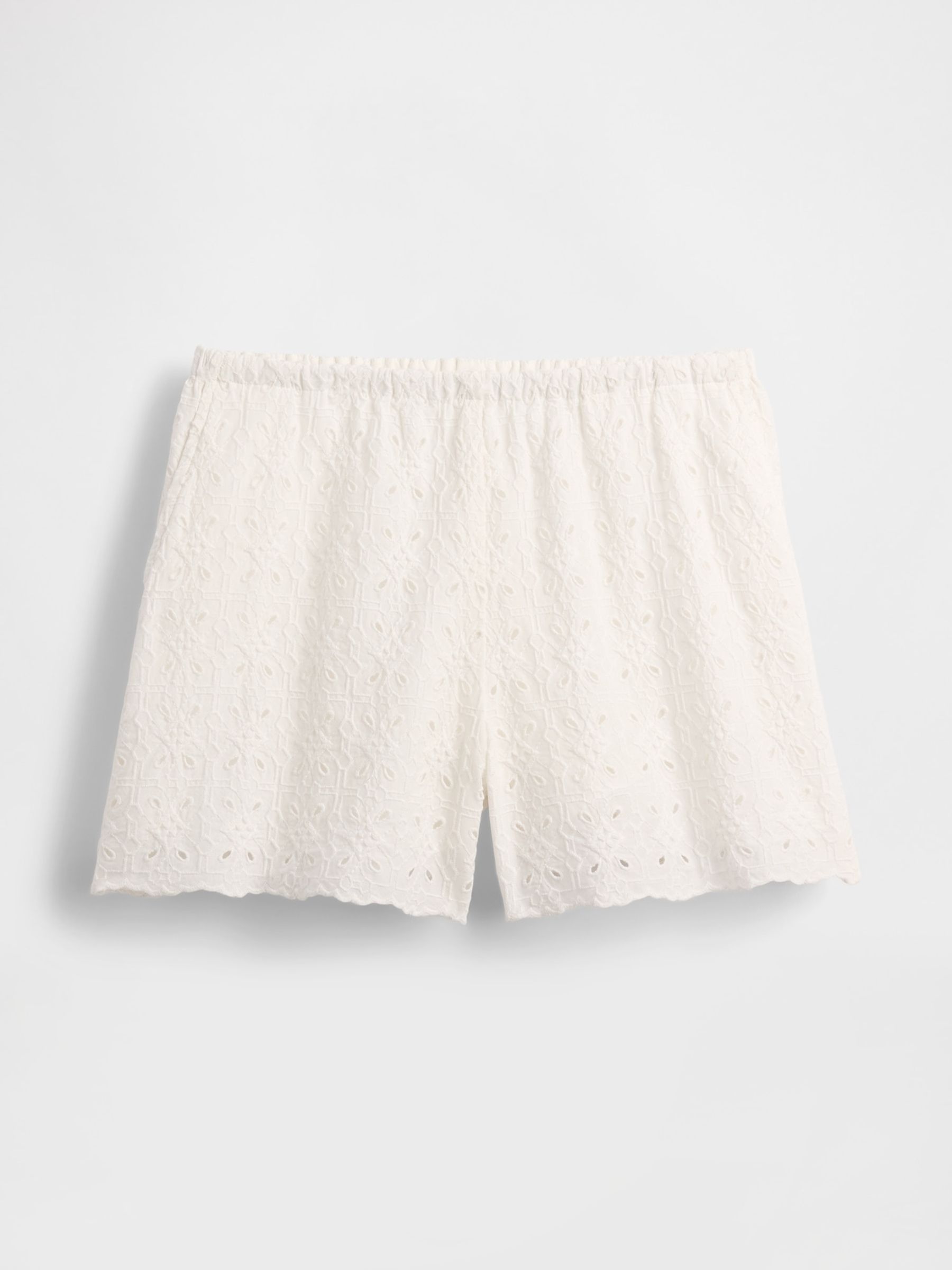 White High Rise Eyelet Easy Shorts - Image 5 of 5
