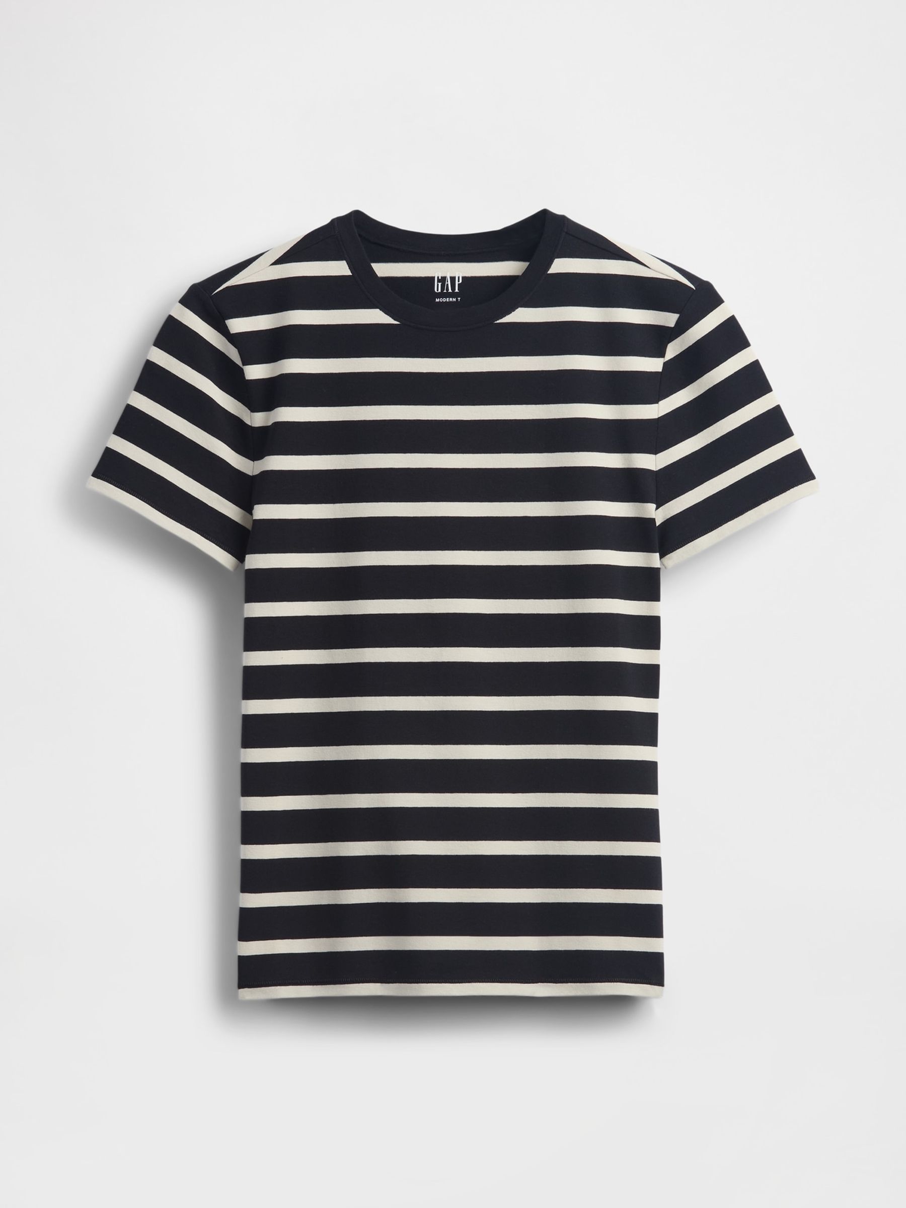 Black/White Stripe CloseKnit Jersey Short Sleeve Crew Neck T-Shirt - Image 4 of 5