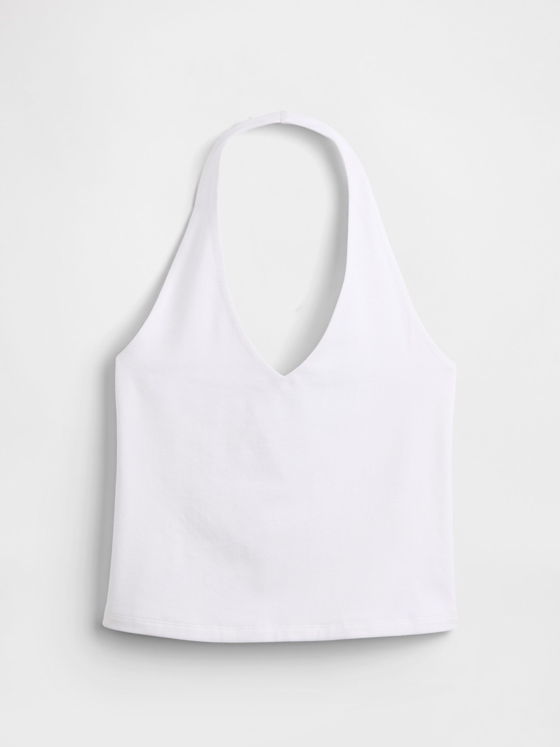 White CloseKnit Cropped Halter Neck Top - Image 4 of 4