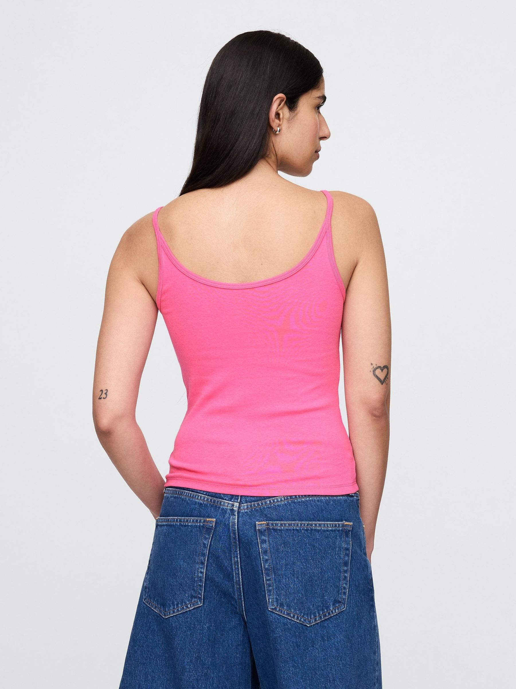 Pink Modern Cropped Cami Top - Image 2 of 5