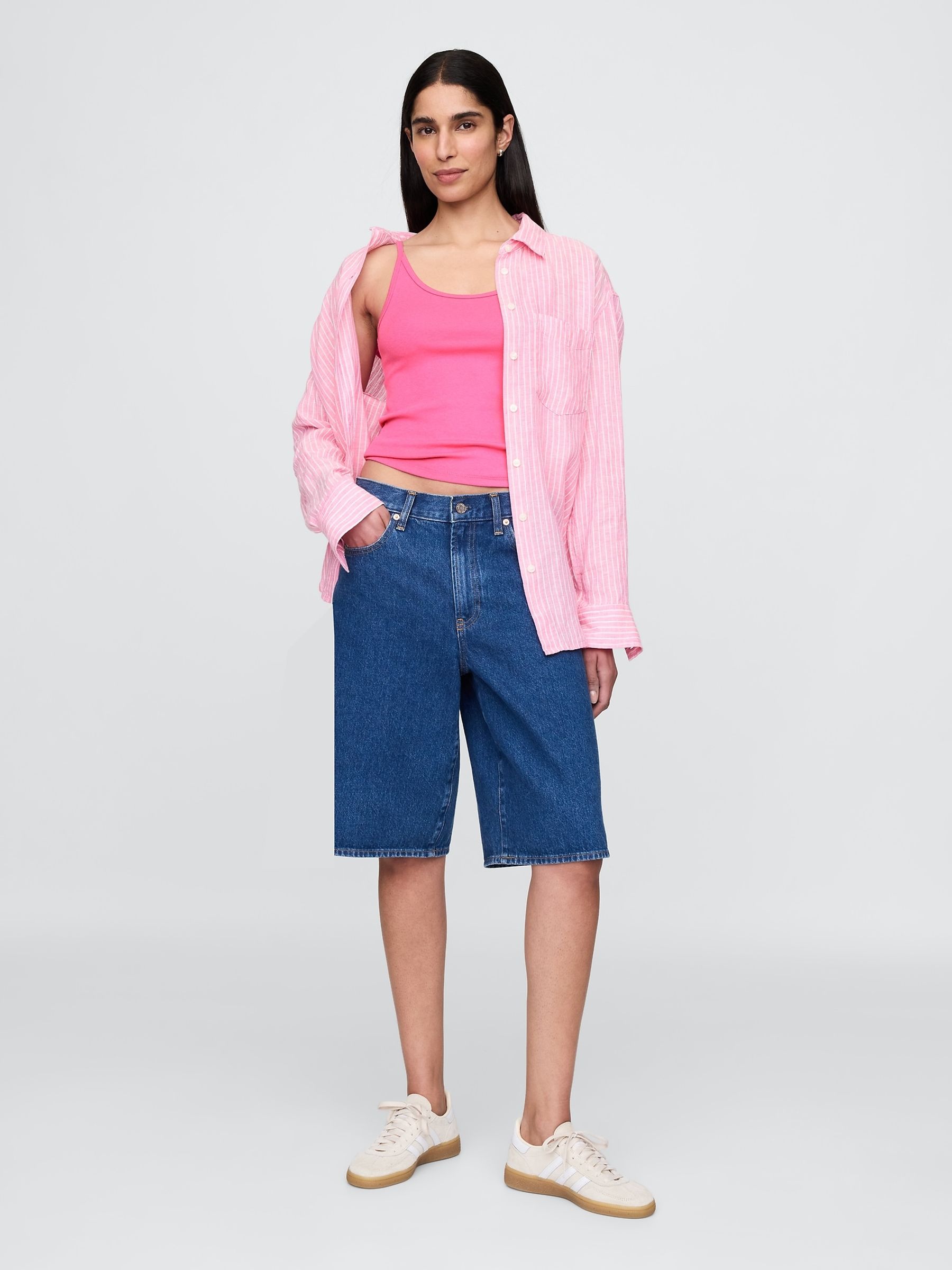 Pink Modern Cropped Cami Top - Image 3 of 5
