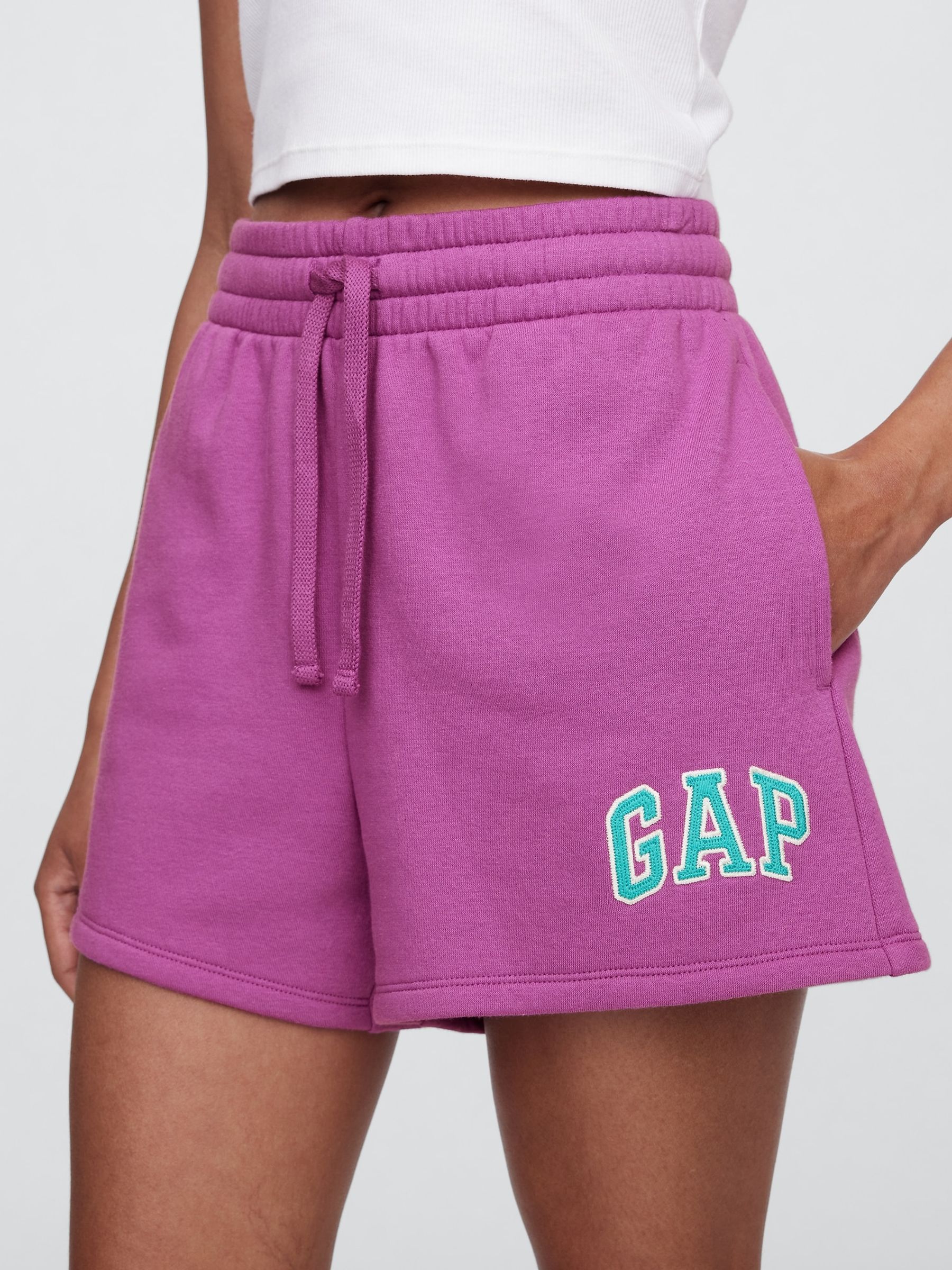 Purple & Blue Logo Pull On Shorts - Image 4 of 5