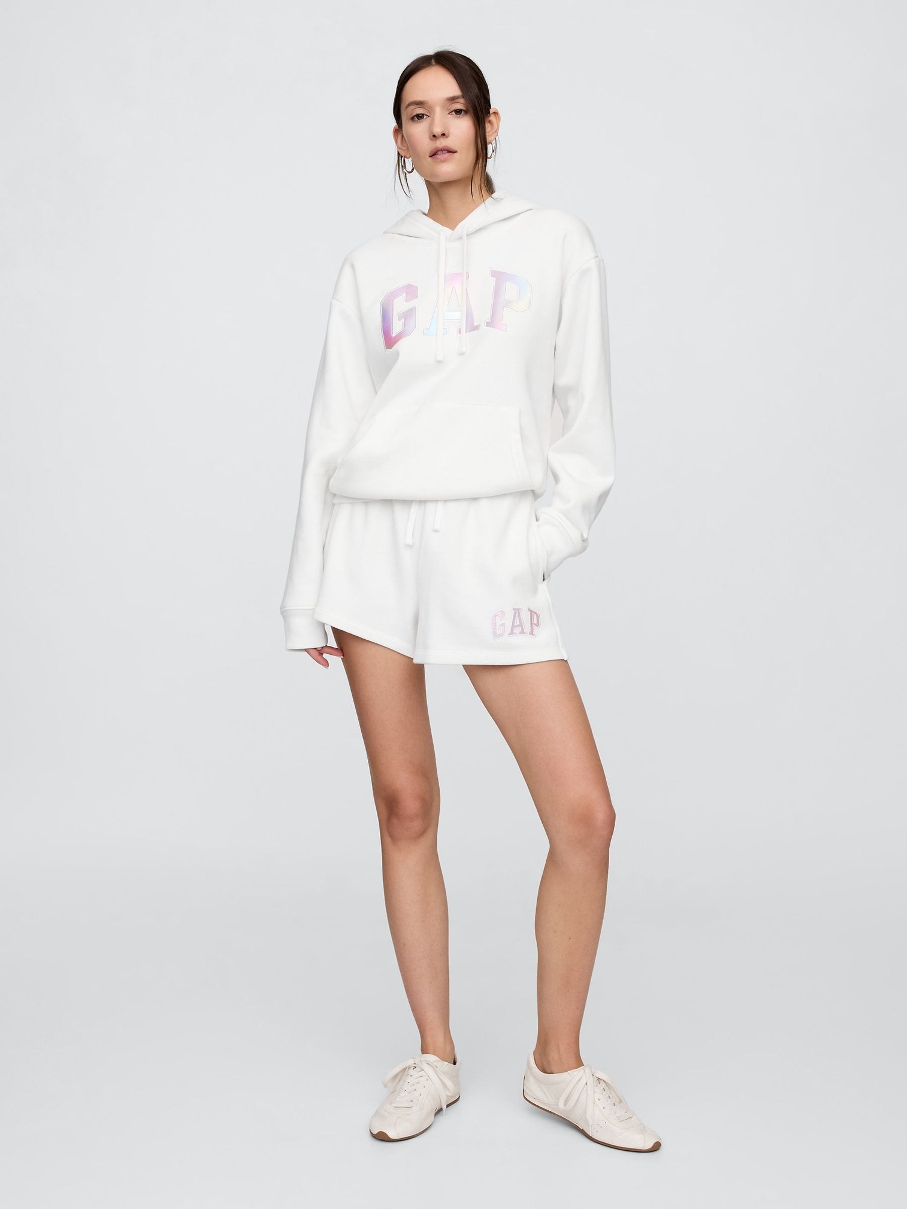 White Logo Pull On Shorts - Image 1 of 5