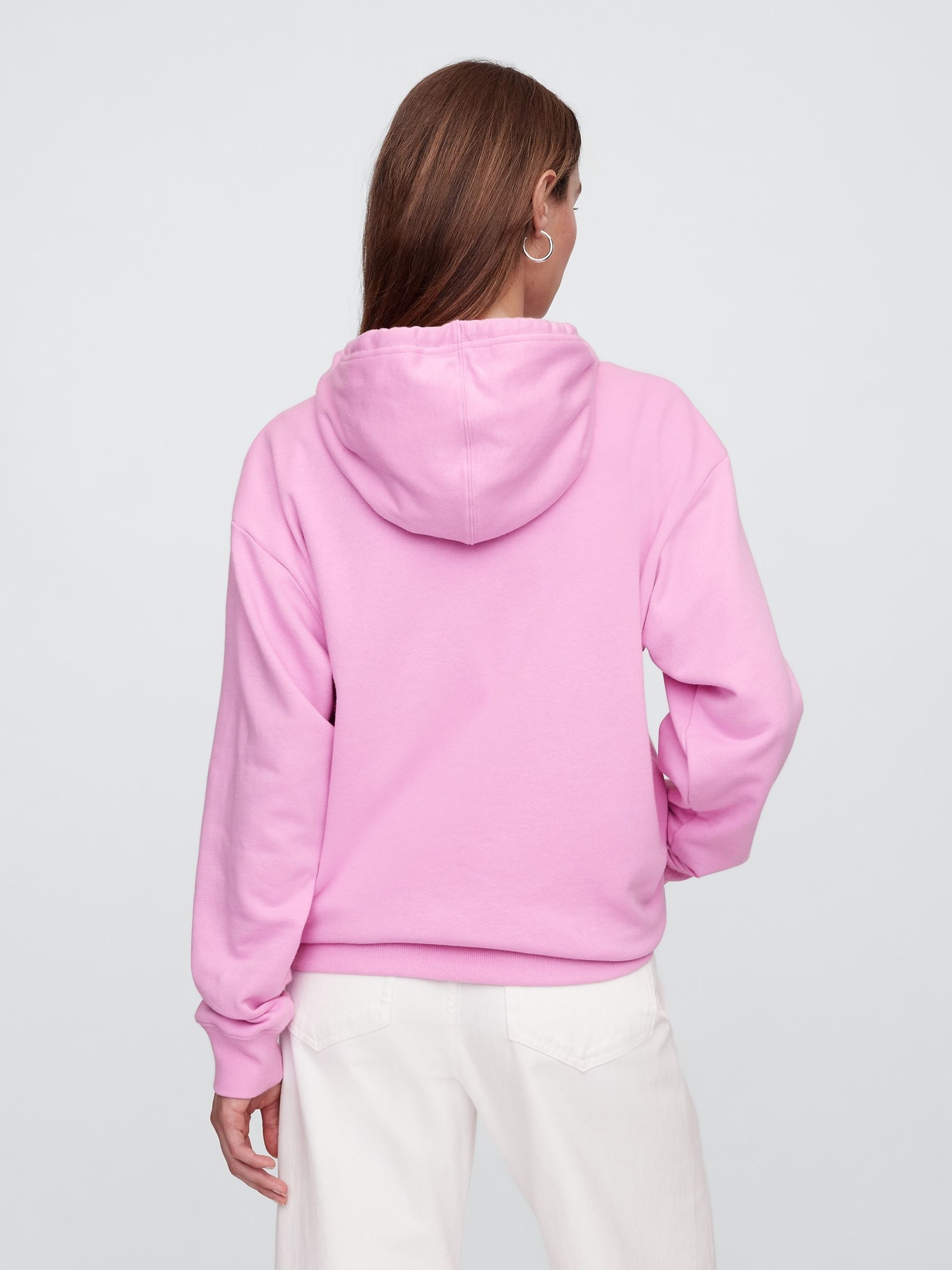 Pink Palm Print Pullover Relaxed Logo Hoodie - Image 2 of 5