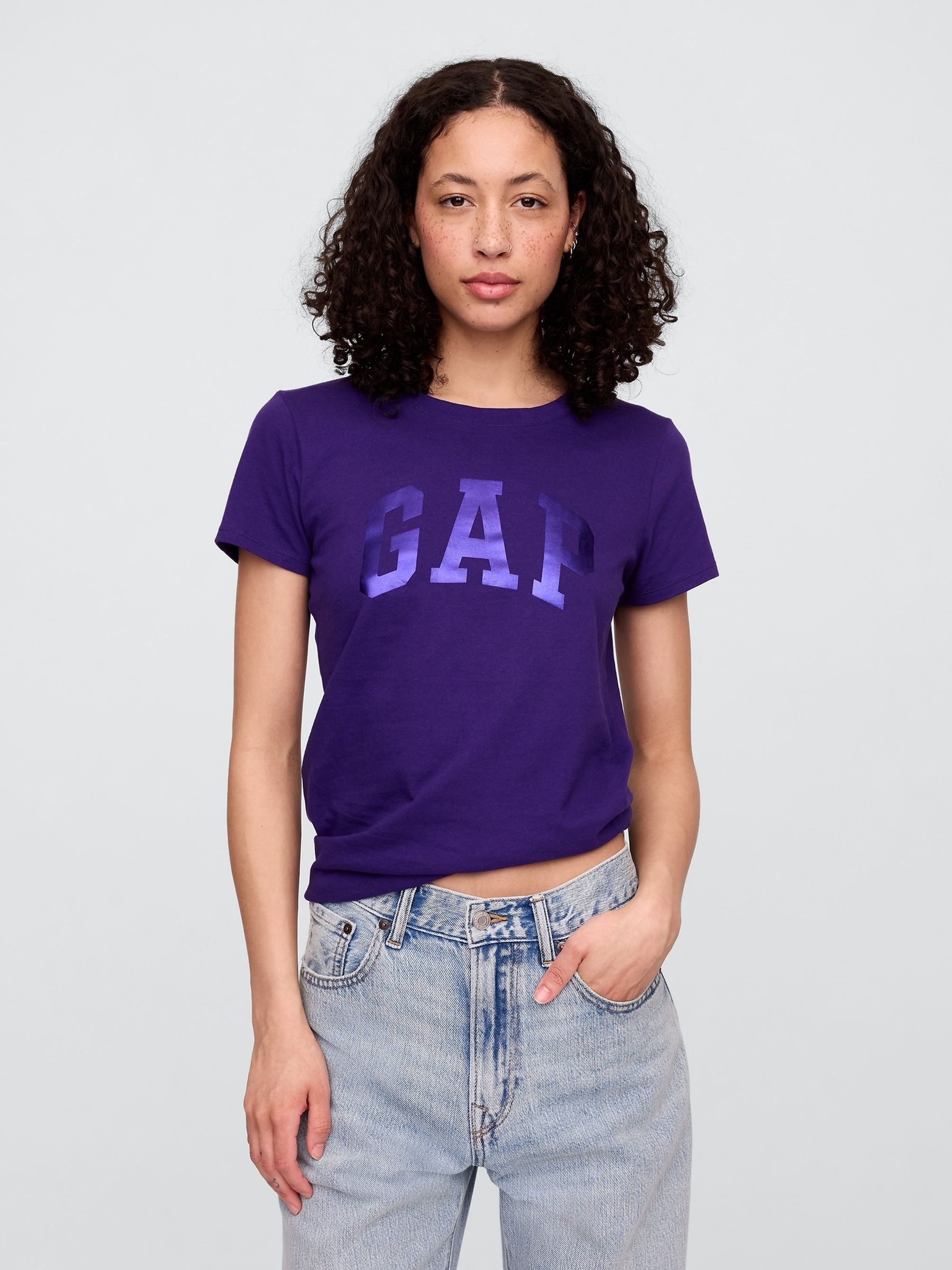 Dark Purple Logo Short Sleeve Crew Neck T-Shirt - Image 2 of 5