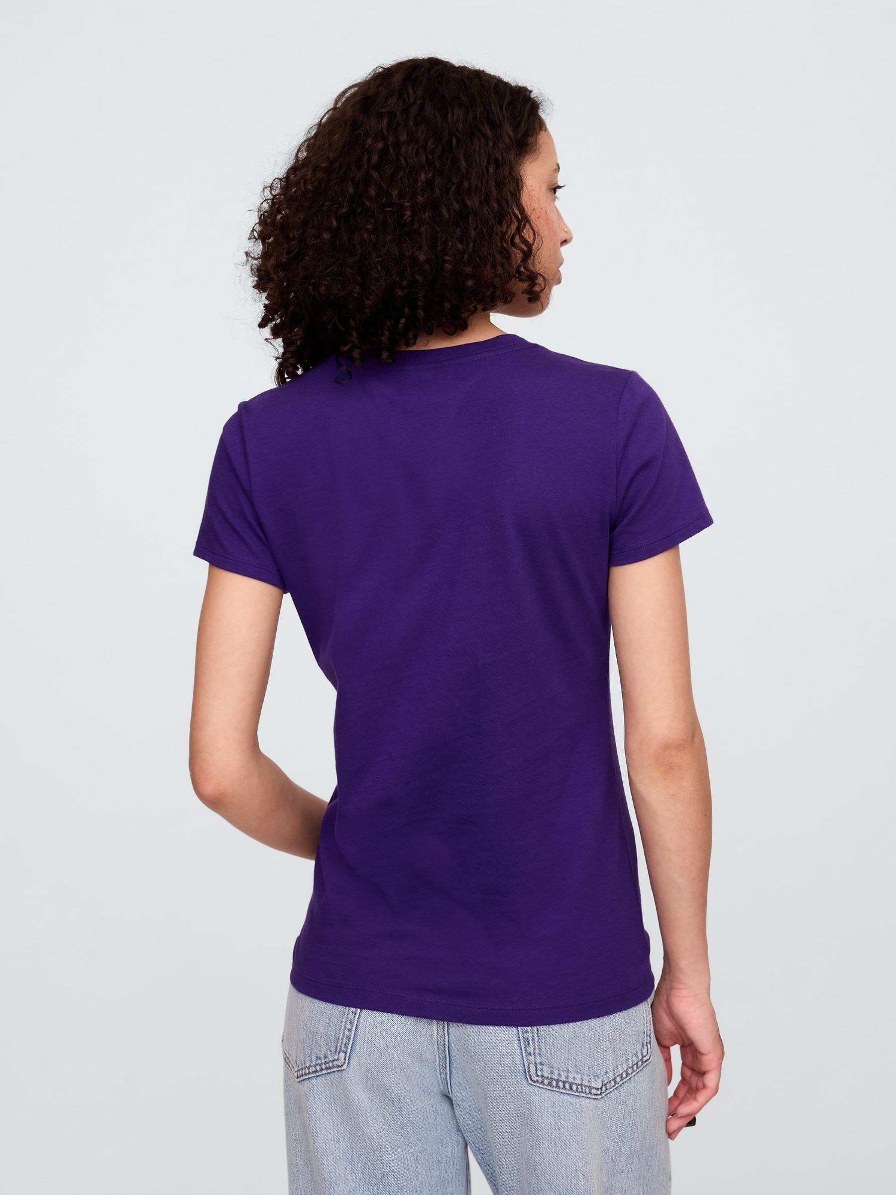 Dark Purple Logo Short Sleeve Crew Neck T-Shirt - Image 3 of 5