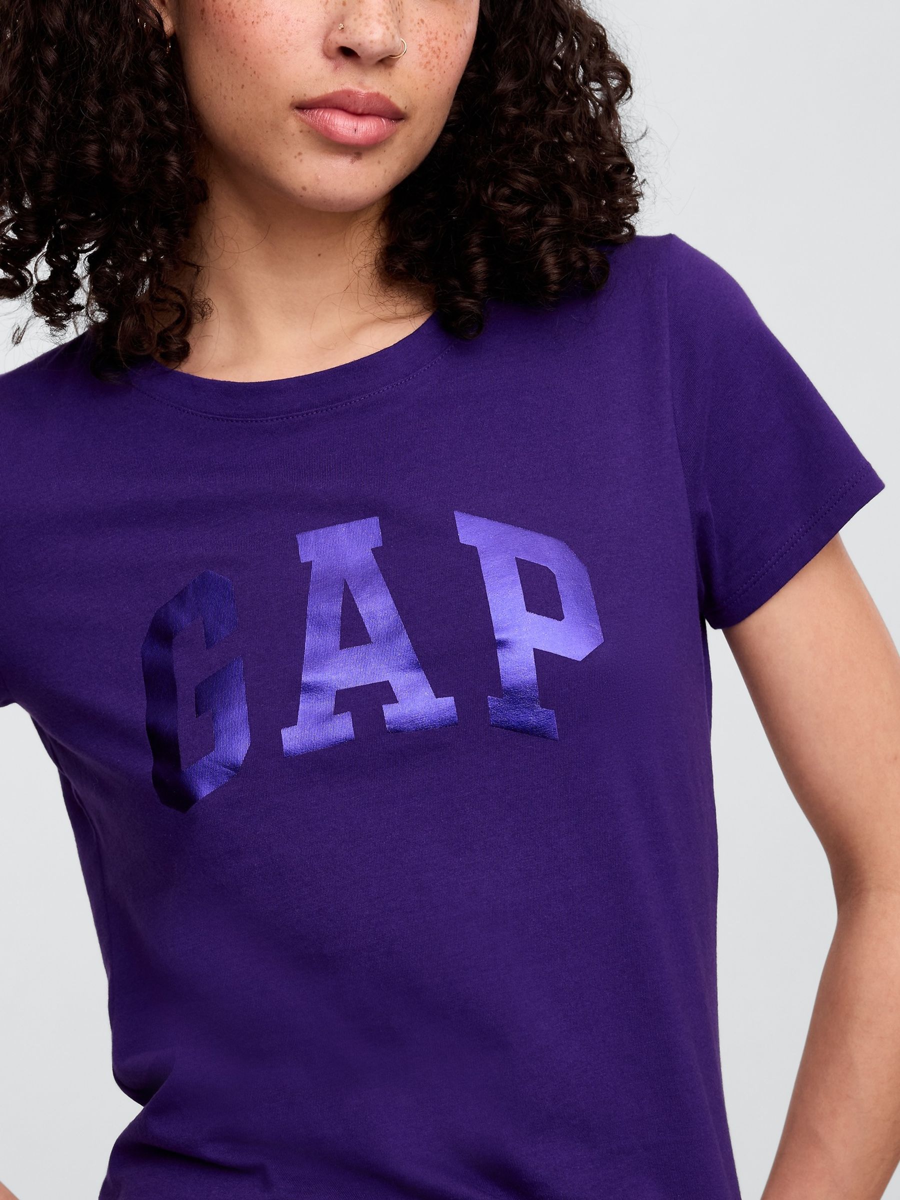 Dark Purple Logo Short Sleeve Crew Neck T-Shirt - Image 4 of 5