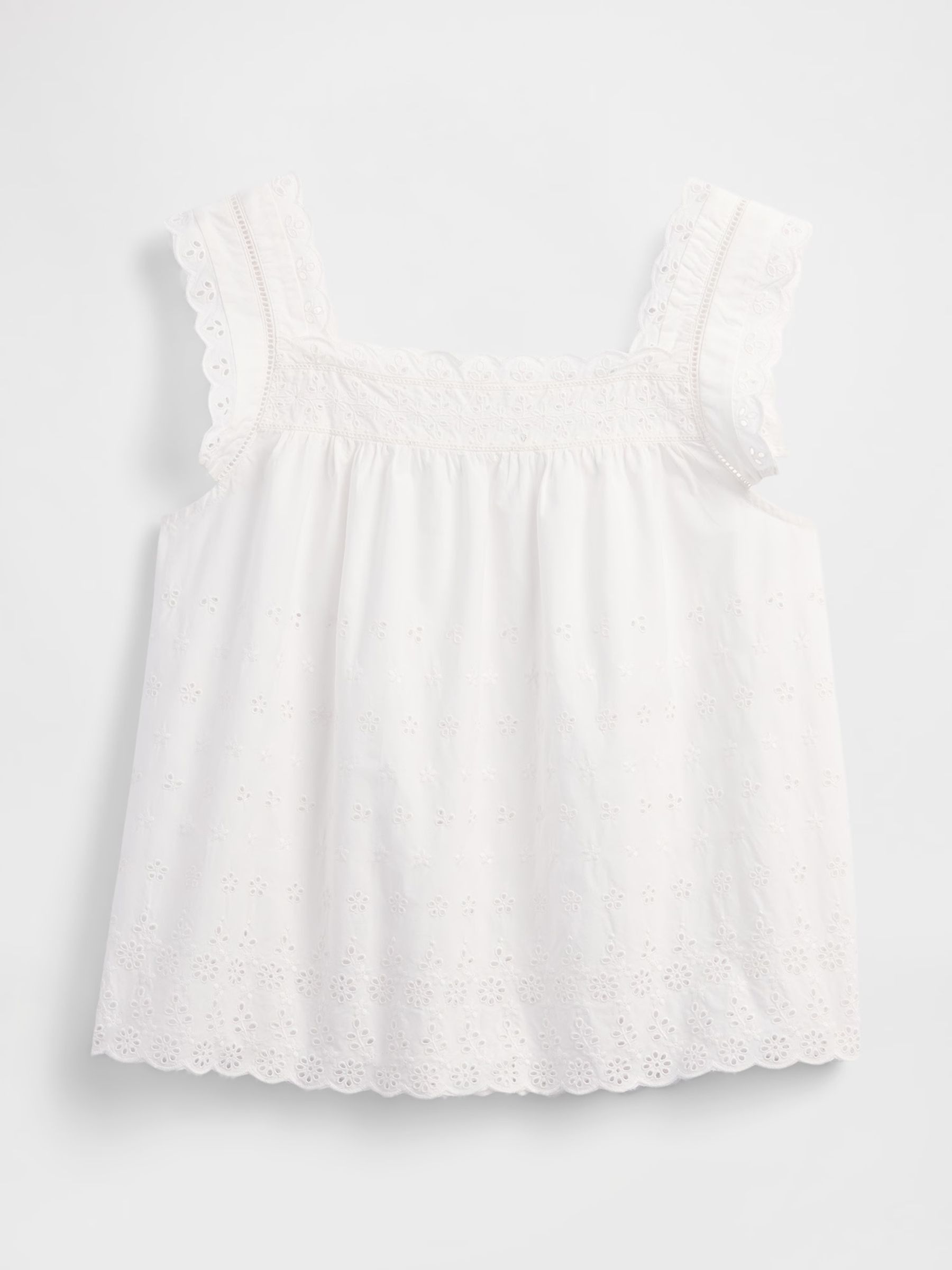 White DÔEN Eyelet Sleeveless Top - Image 5 of 6