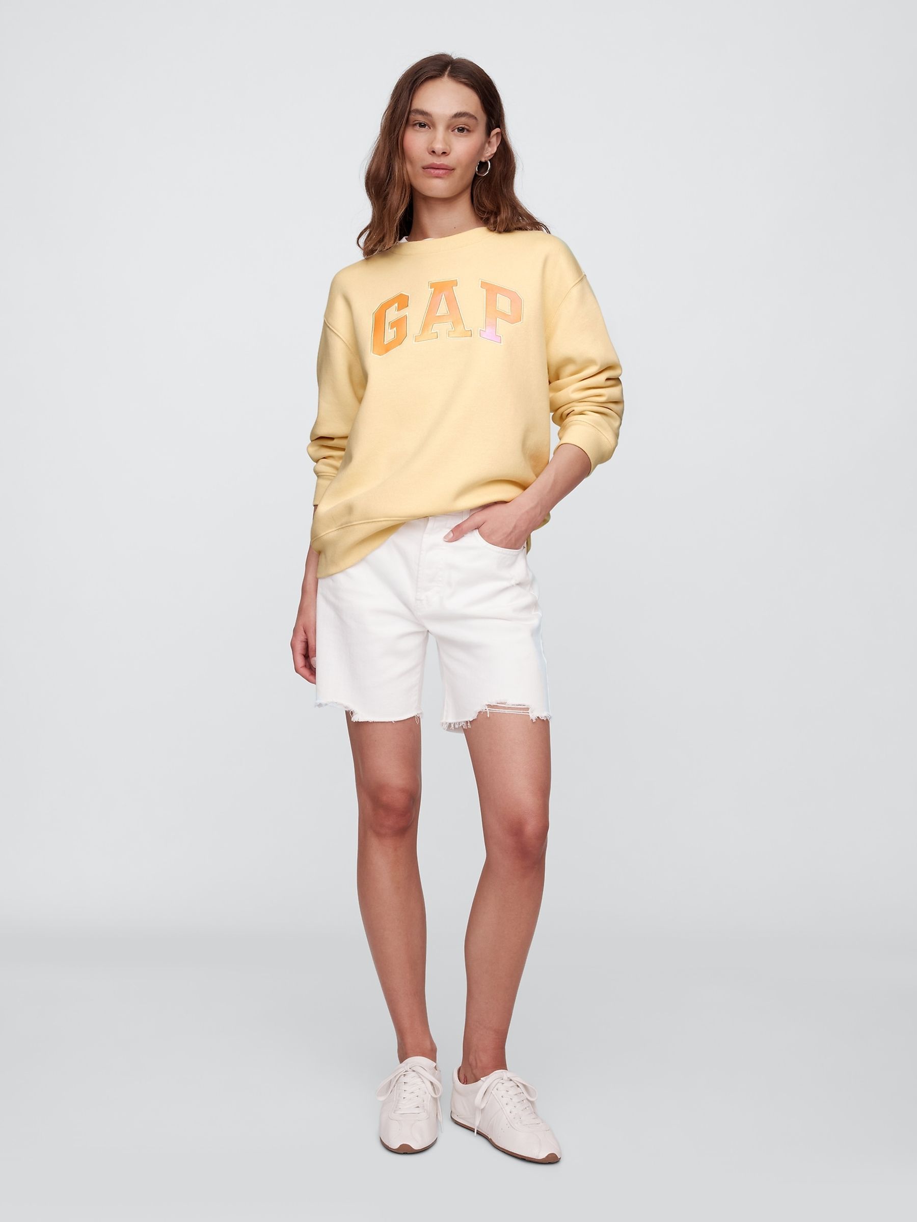 Butter Yellow Relaxed Logo Sweatshirt - Image 3 of 5