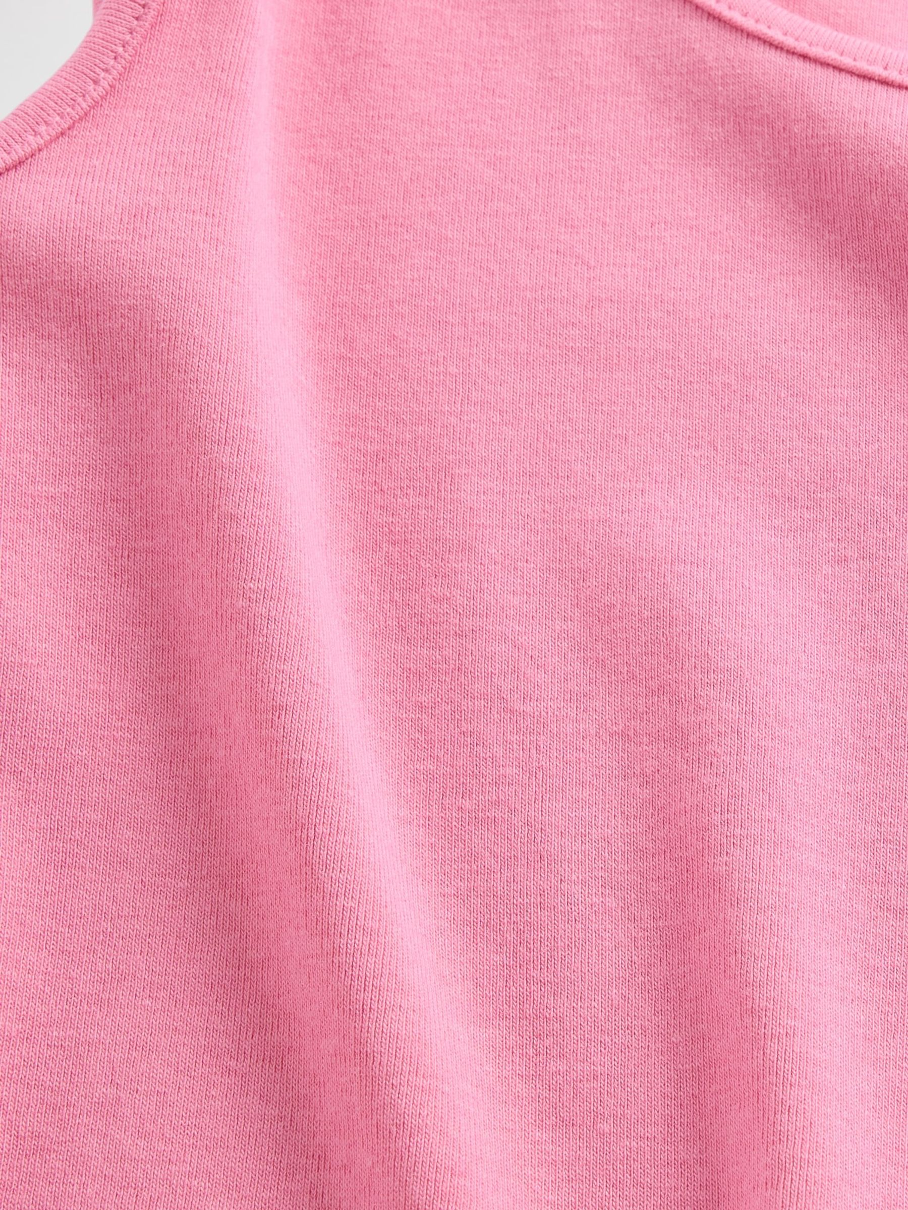 Pink Modern Cotton-Modal Scoop Neck Cropped Vest - Image 5 of 5