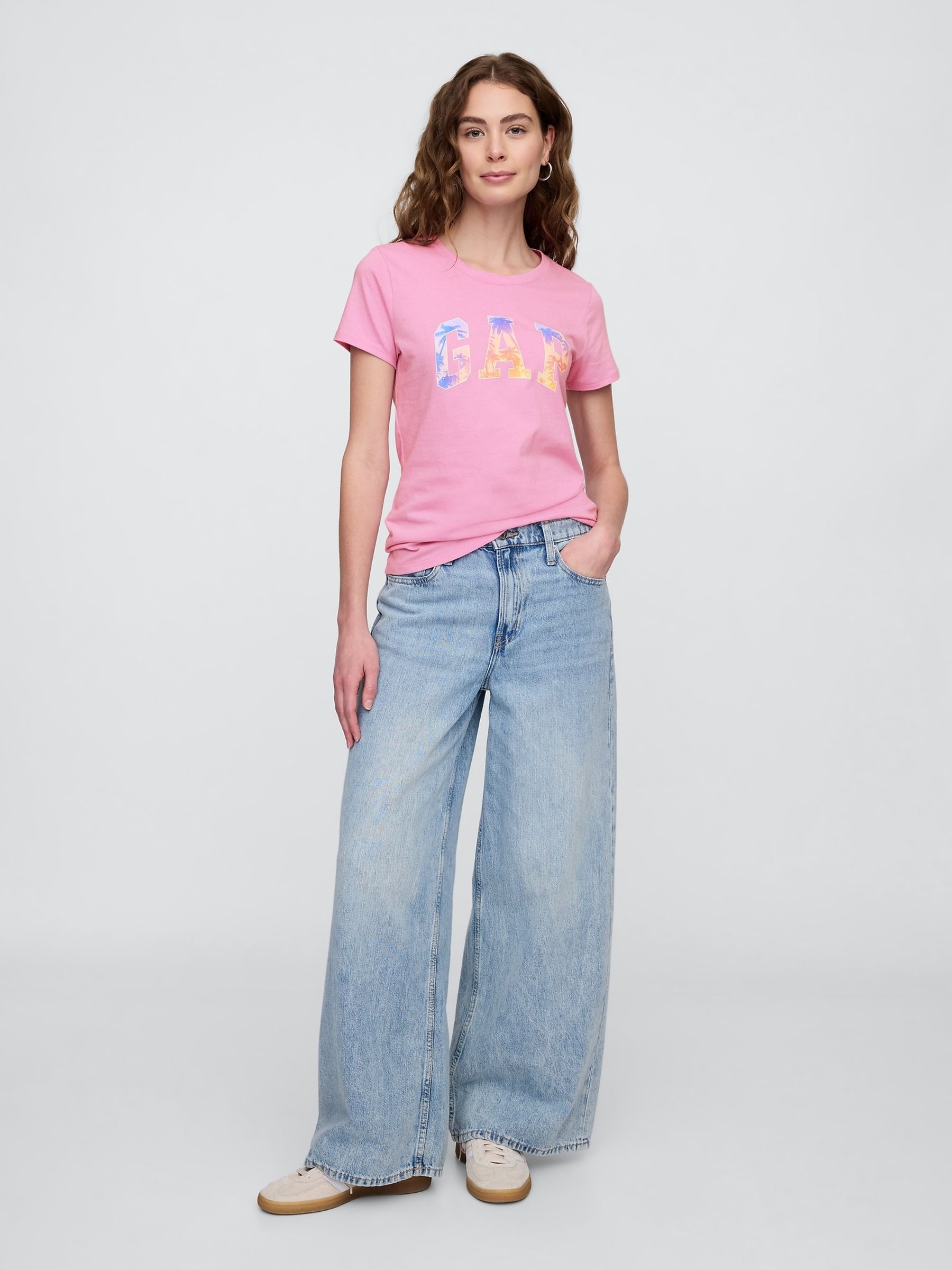 Pink Logo Short Sleeve Crew Neck T-Shirt - Image 1 of 4