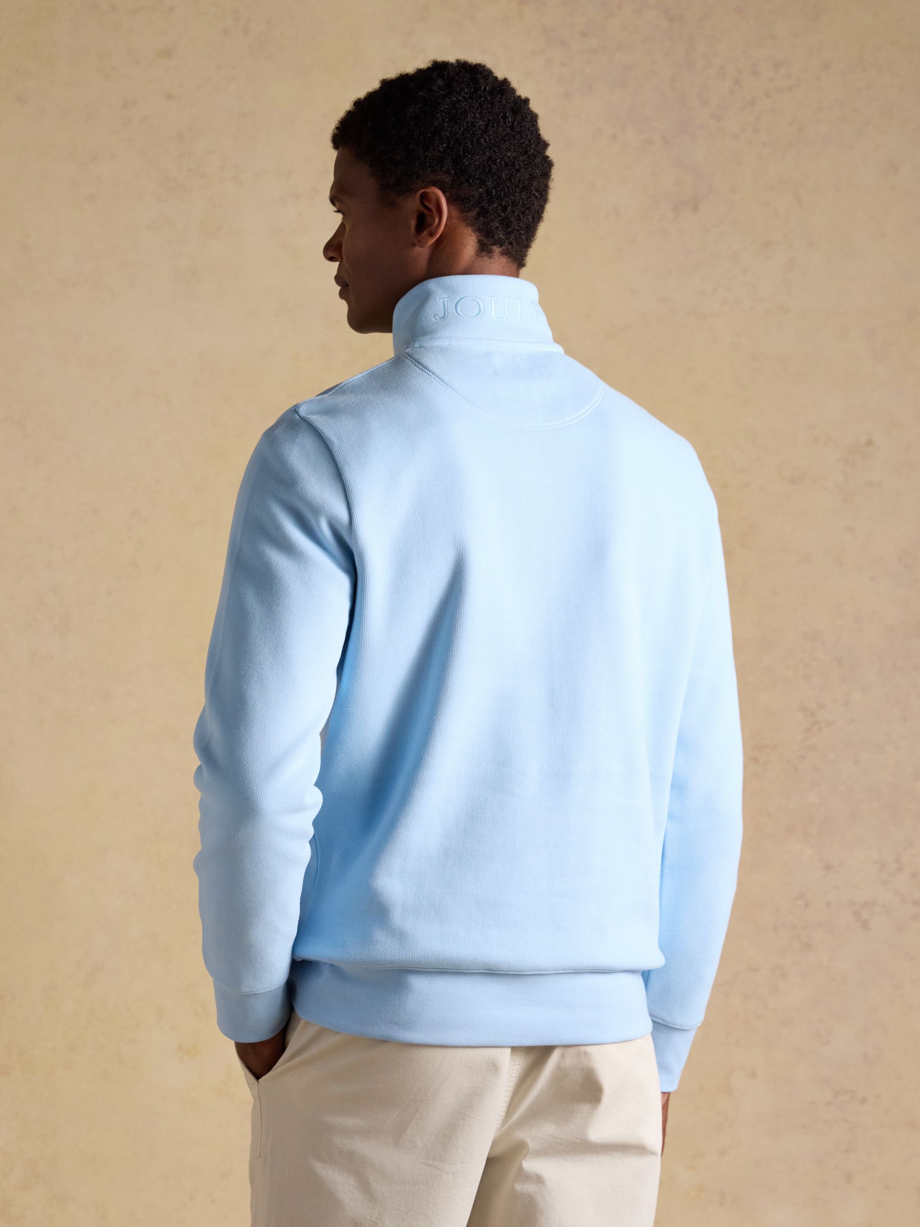 Alistair Blue French Ribbed Knit Quarter Zip Sweatshirt - Image 2 of 8