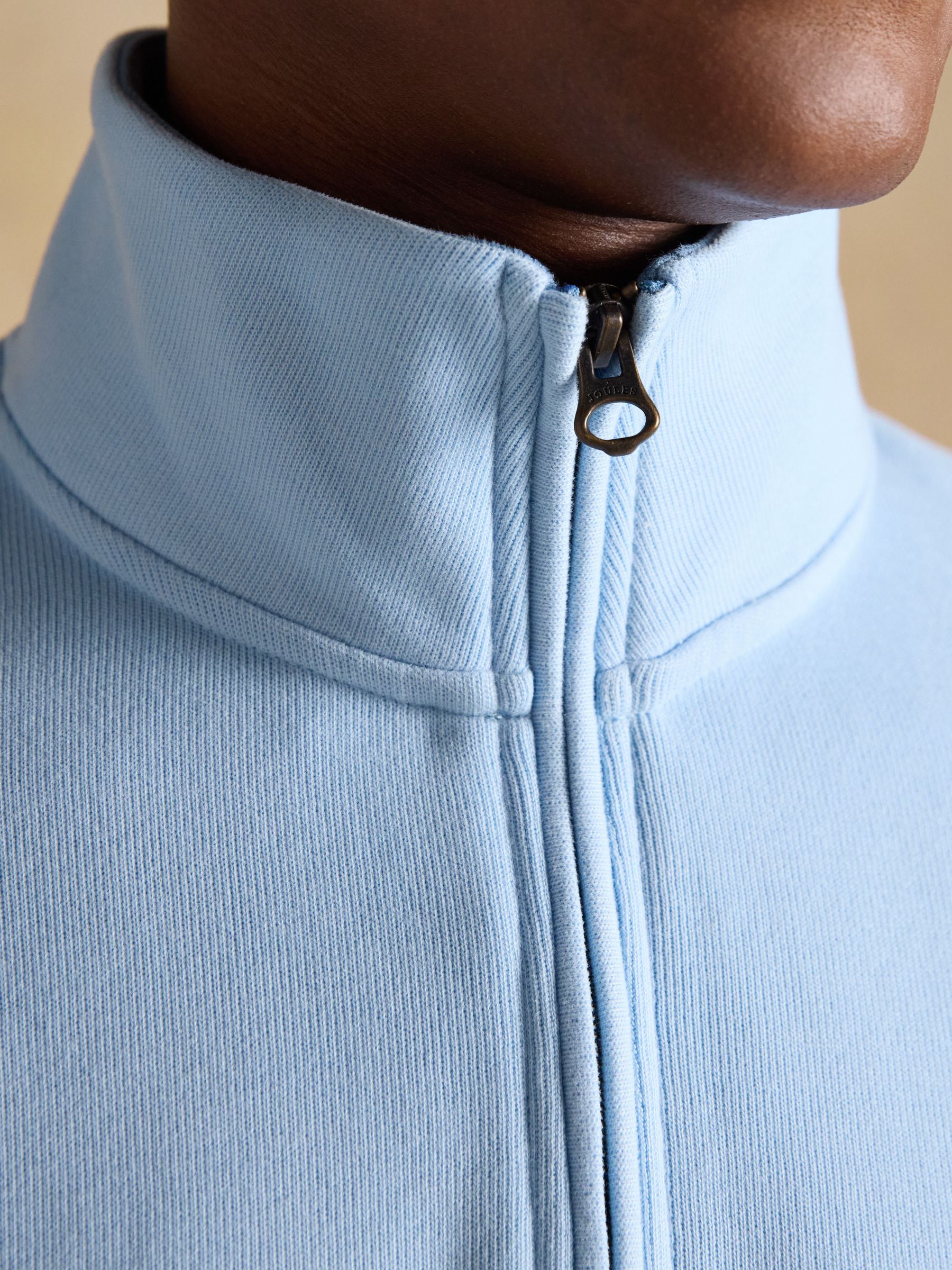 Alistair Blue French Ribbed Knit Quarter Zip Sweatshirt - Image 4 of 8