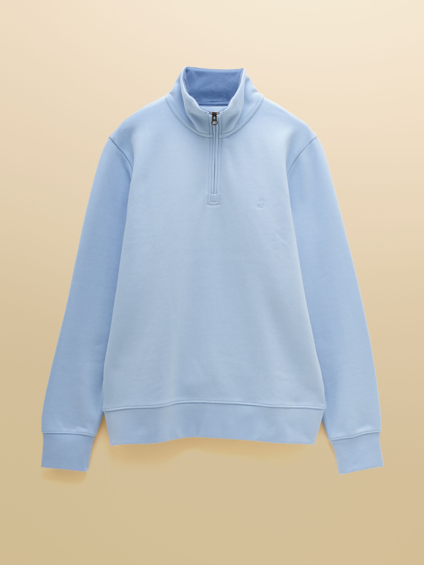 Alistair Blue French Ribbed Knit Quarter Zip Sweatshirt - Image 8 of 8