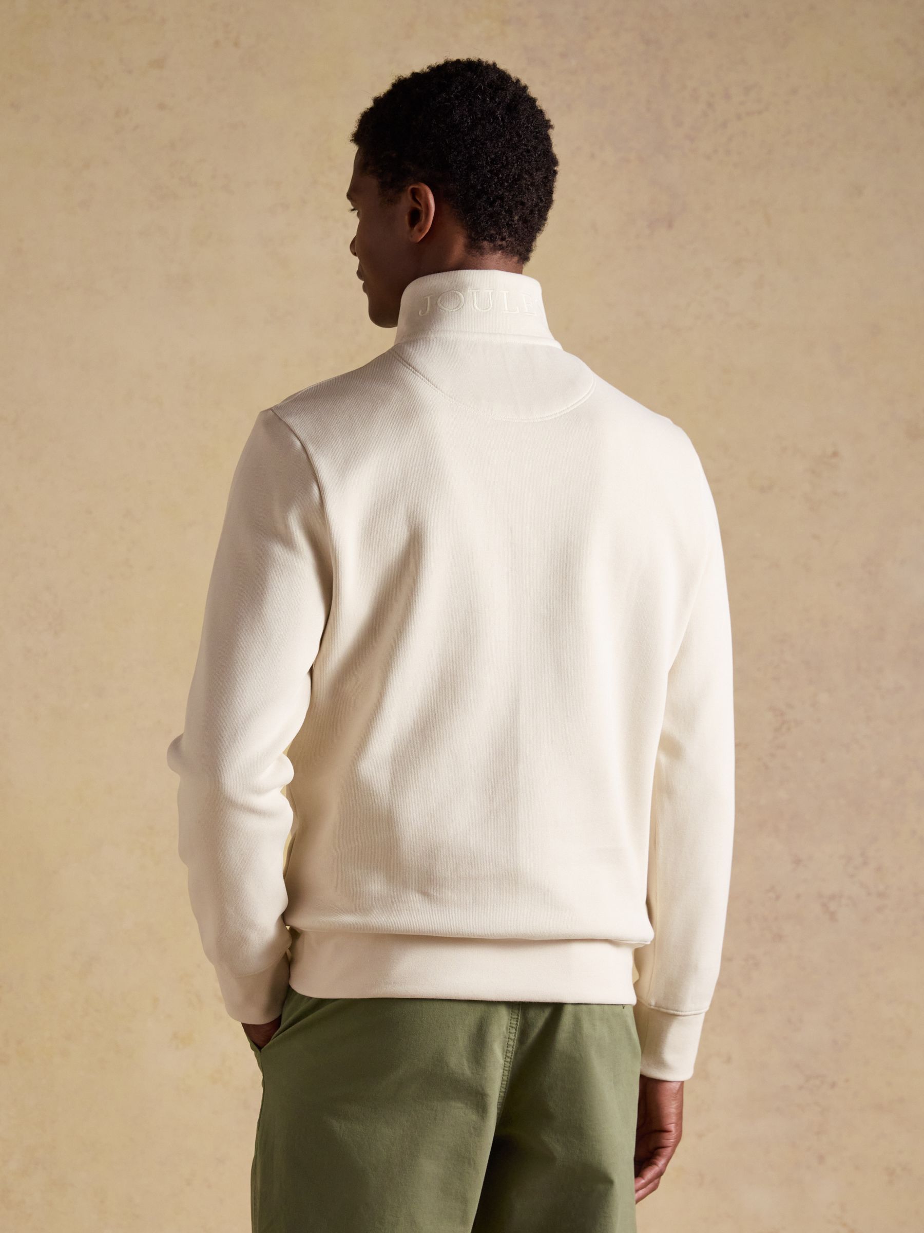 Alistair Cream French Ribbed Knit Quarter Zip Sweatshirt - Image 2 of 9