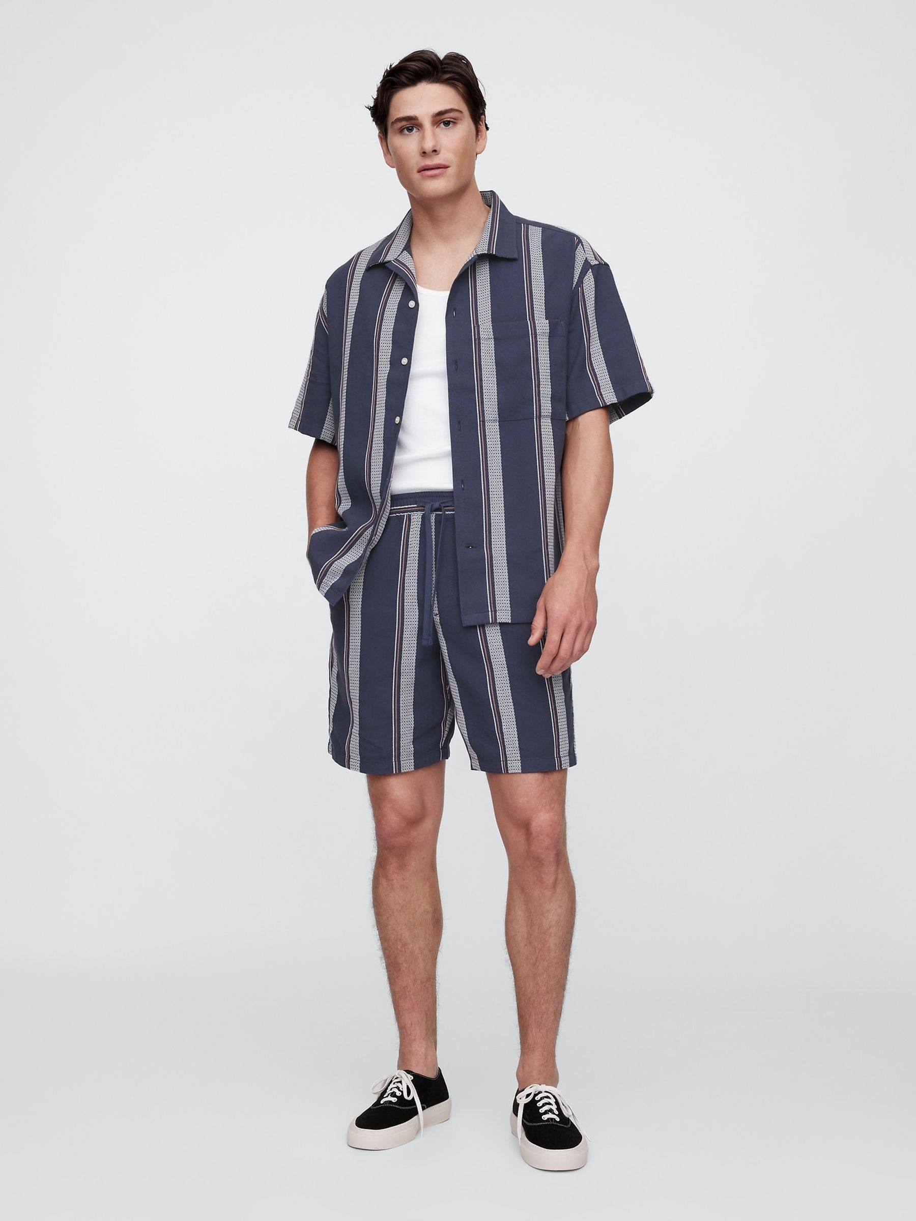 Navy Blue Short Sleeve Boxy Shirt - Image 3 of 5