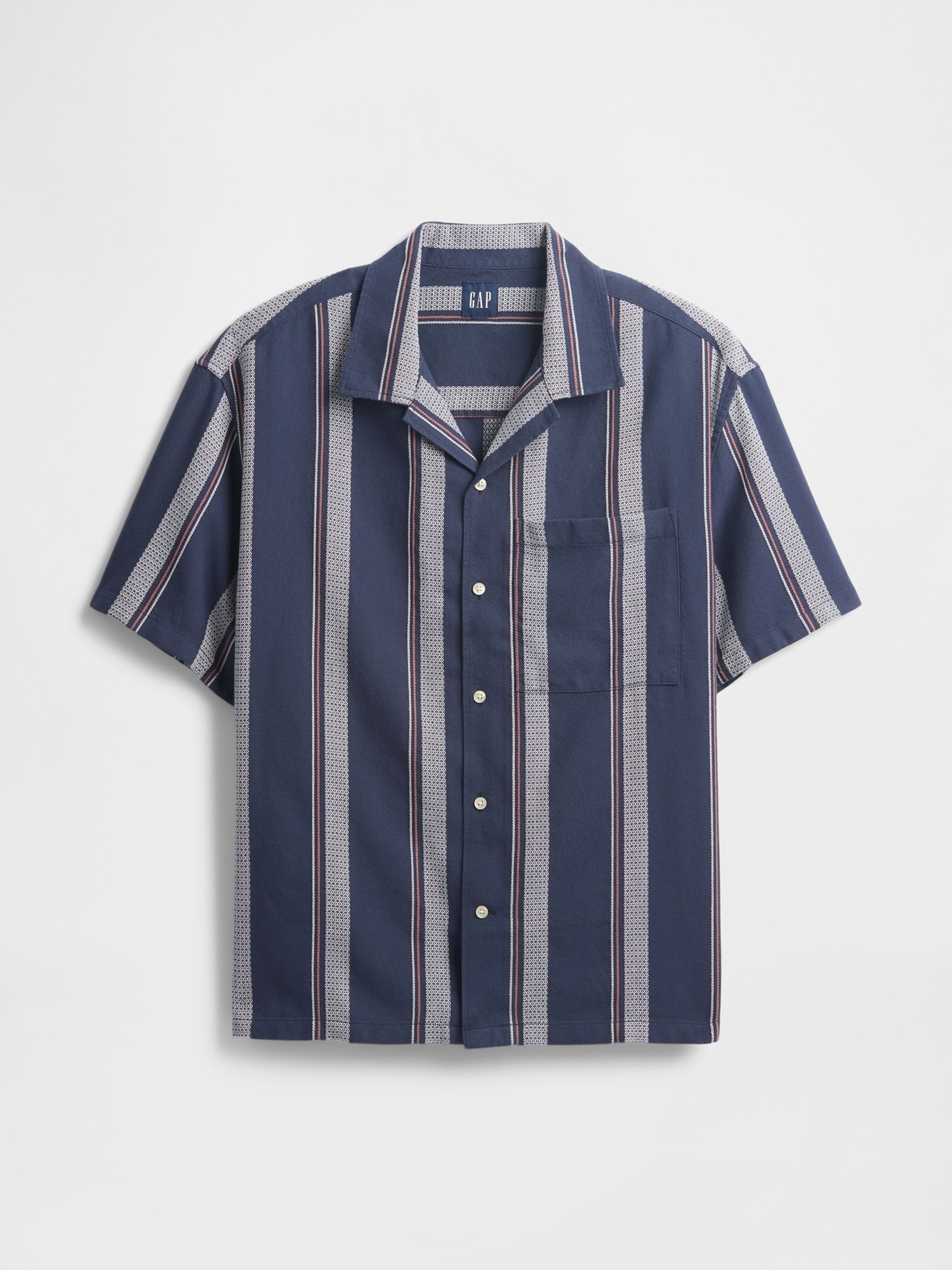 Navy Blue Short Sleeve Boxy Shirt - Image 4 of 5