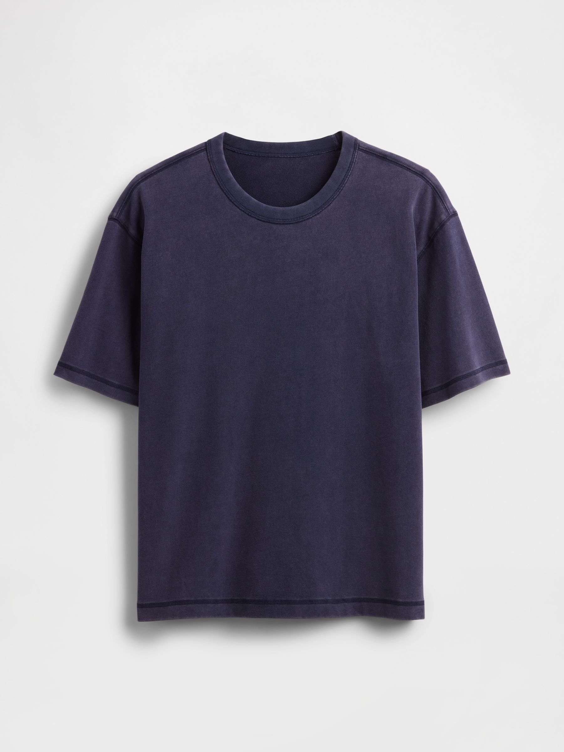 Navy Blue Heavyweight Cropped T-Shirt - Image 4 of 5