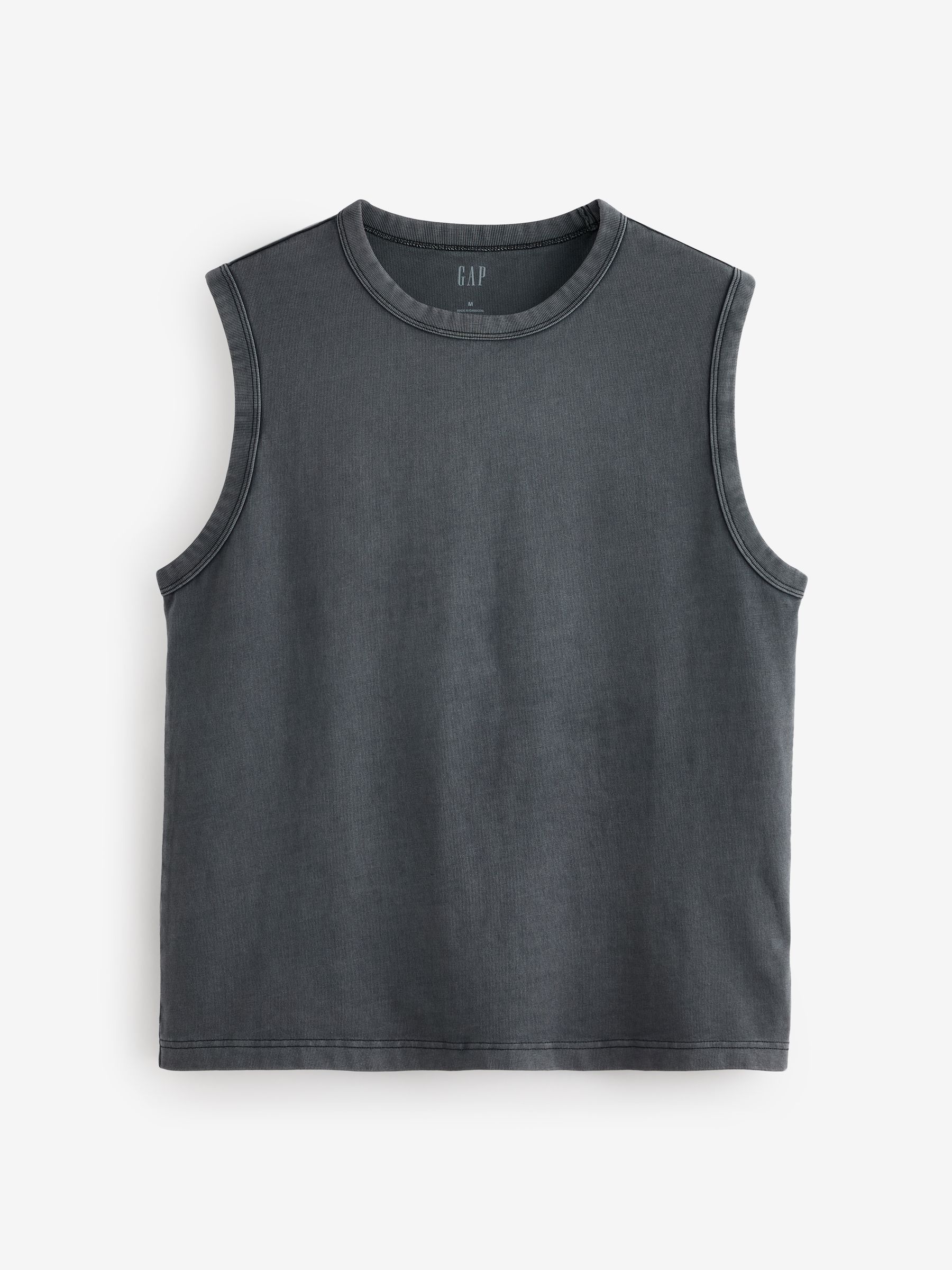 Black Sleeveless Muscle Vest Top - Image 1 of 4