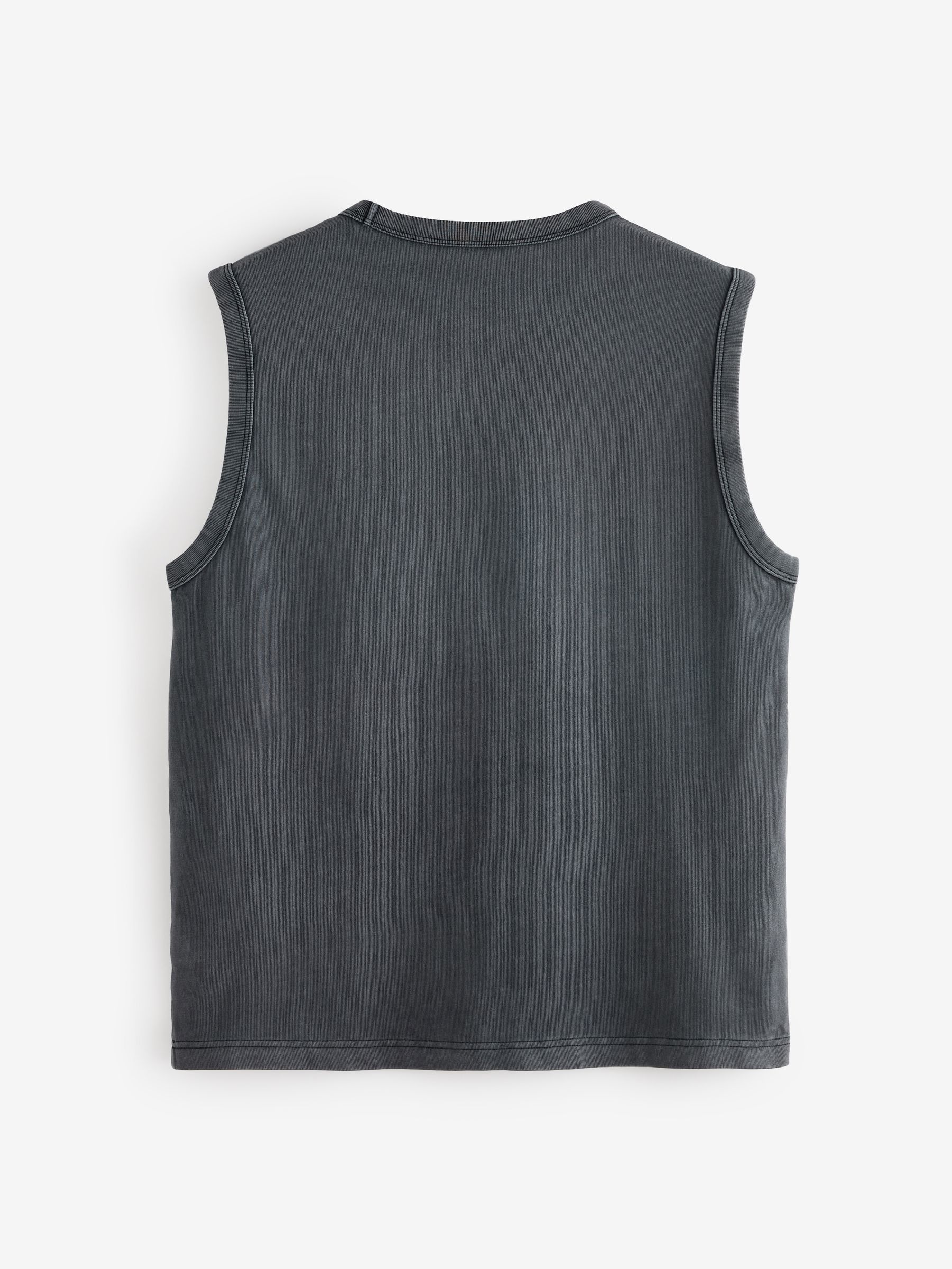 Black Sleeveless Muscle Vest Top - Image 2 of 4