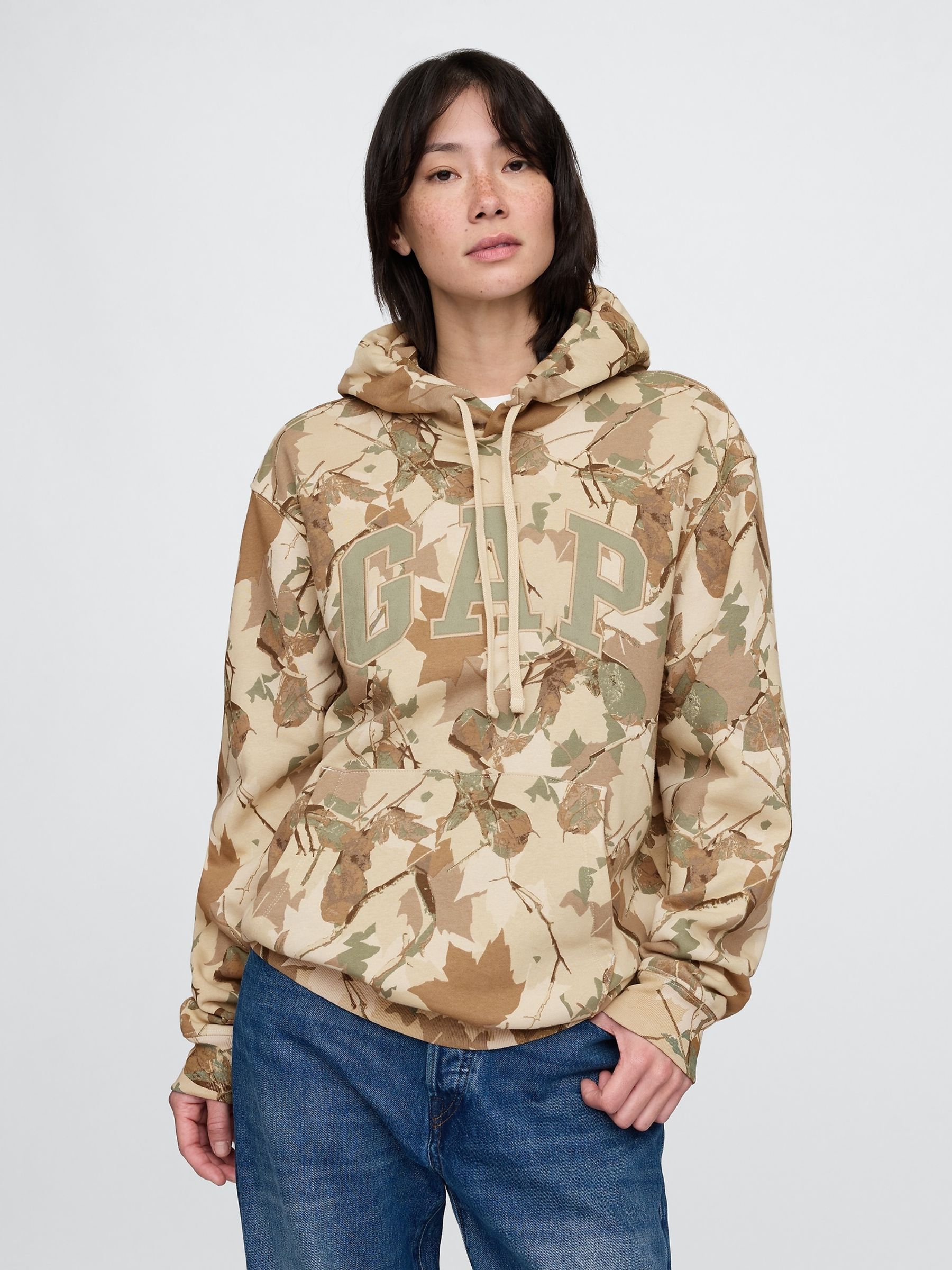 Brown Camo VintageSoft Arch Logo Hoodie | Gap