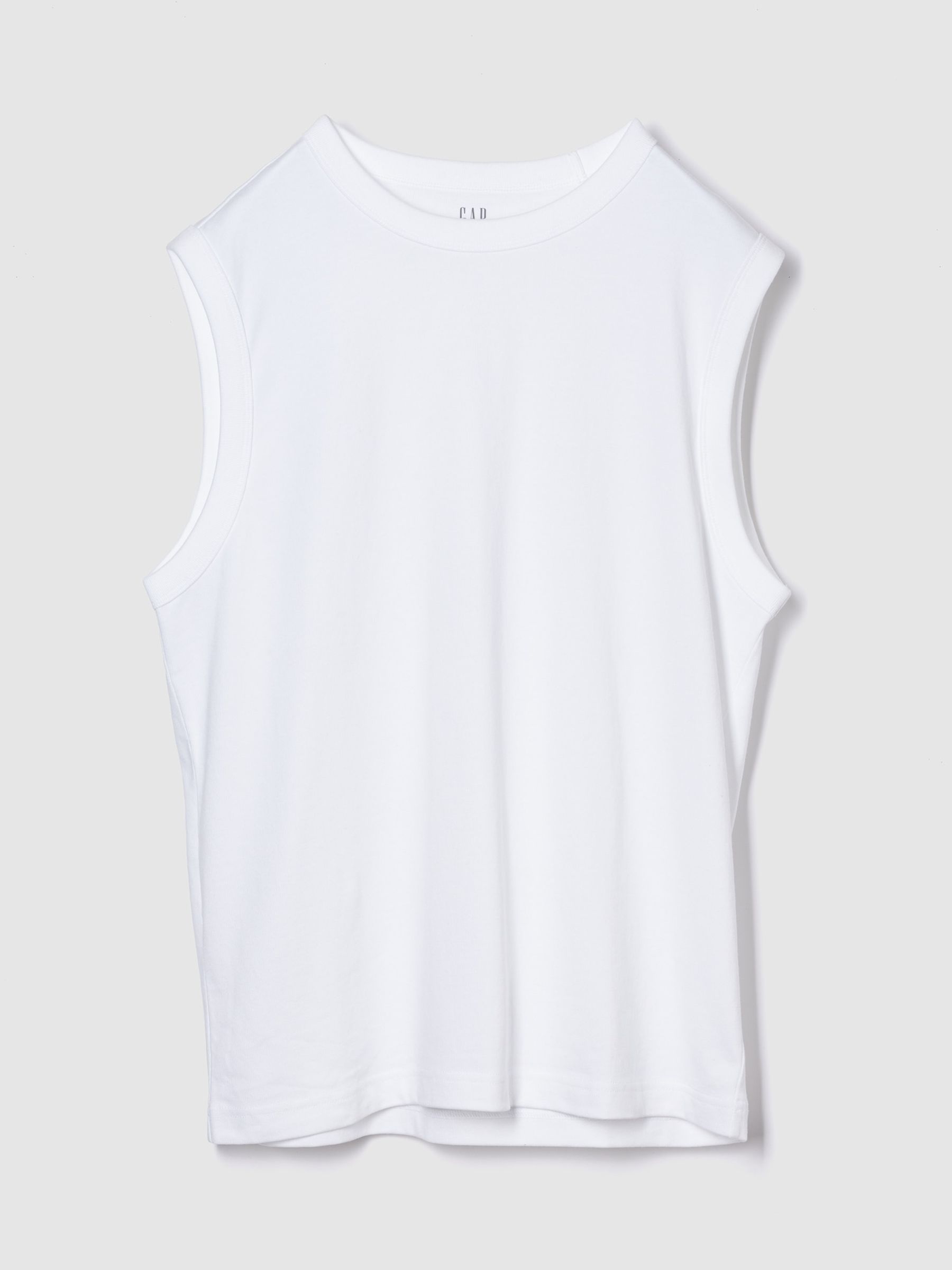 White Sleeveless Muscle Vest Top - Image 1 of 2