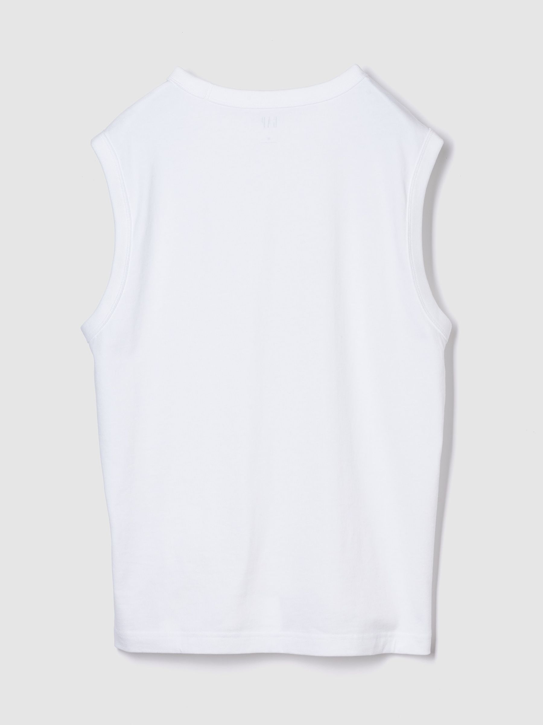 White Sleeveless Muscle Vest Top - Image 2 of 2