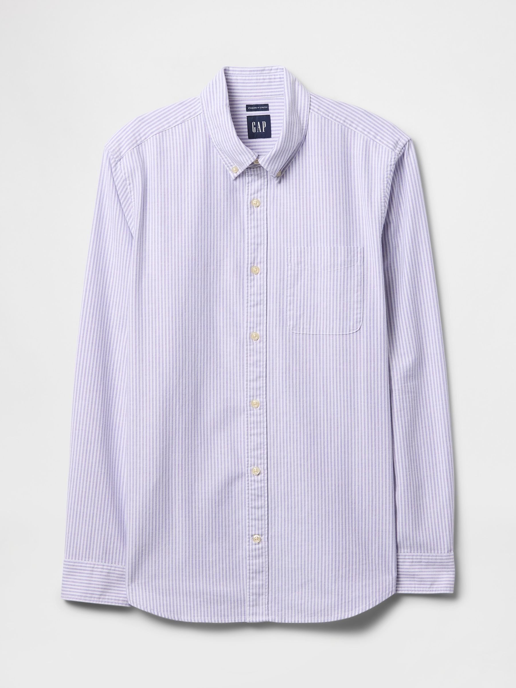 Purple Pinstripe Oxford Shirt in Classic Fit - Image 5 of 5