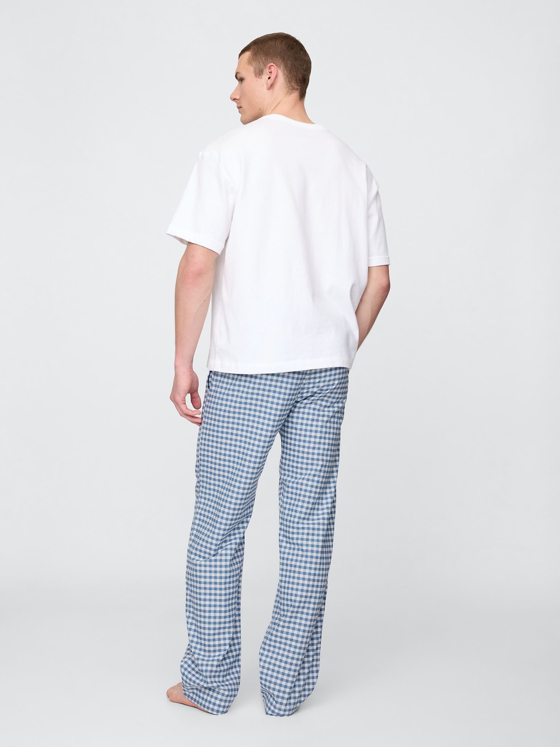 Blue Check Adult Pyjama Trousers - Image 2 of 4