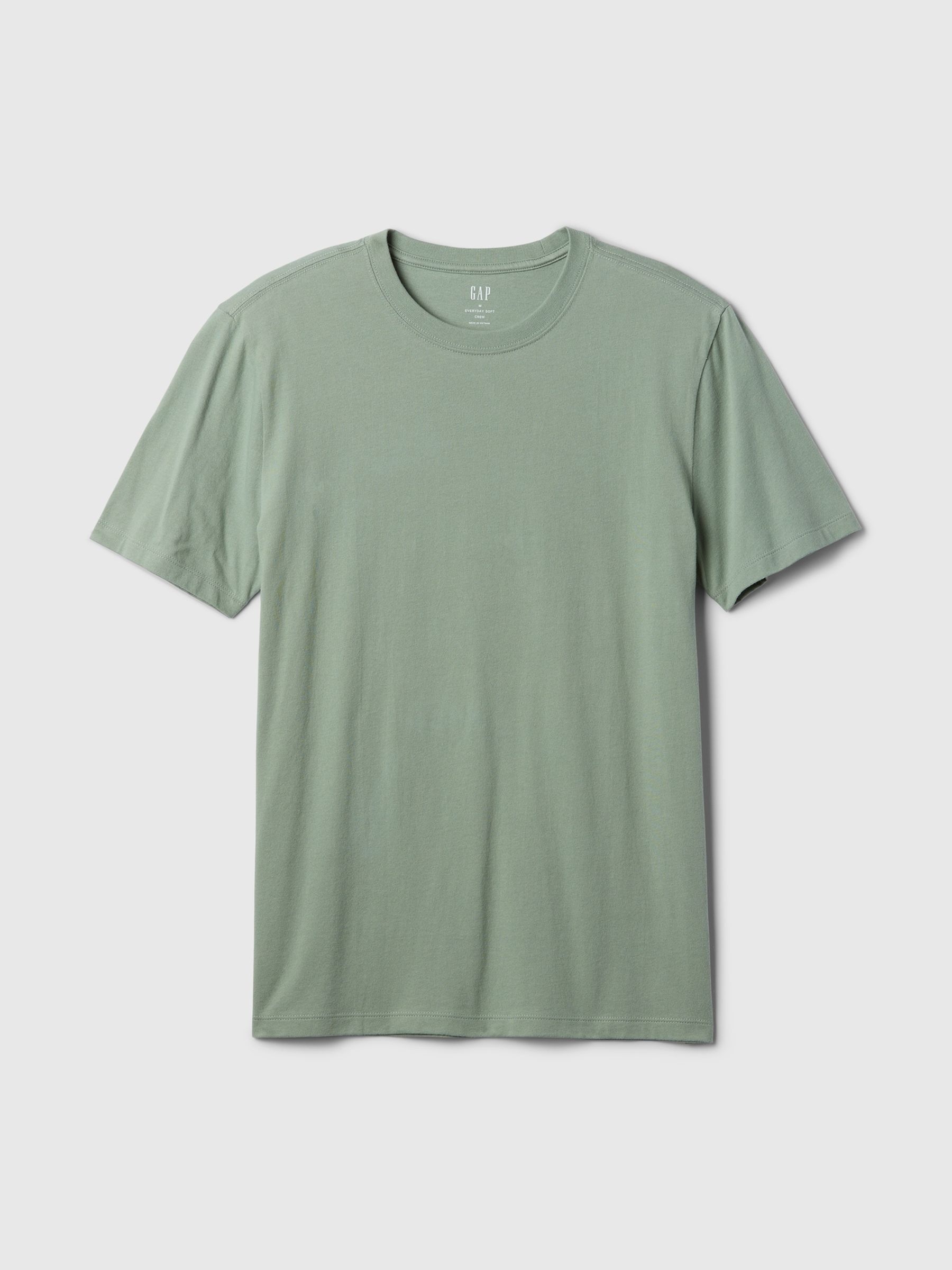 Khaki Green Everyday 100% Cotton Crew Neck T-Shirt - Image 4 of 5