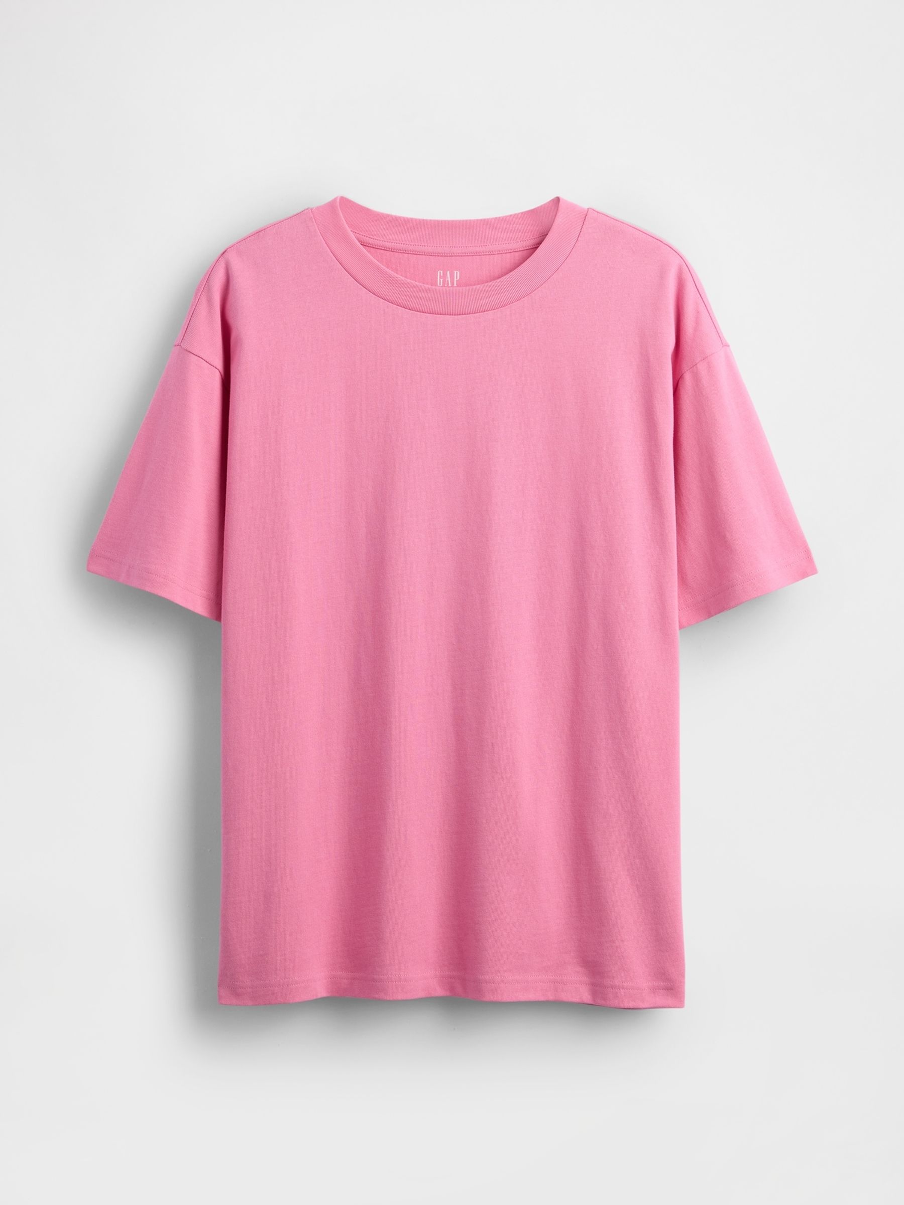 Pink Oversized Short Sleeve 100% Cotton World Logo T-Shirt - Image 5 of 5