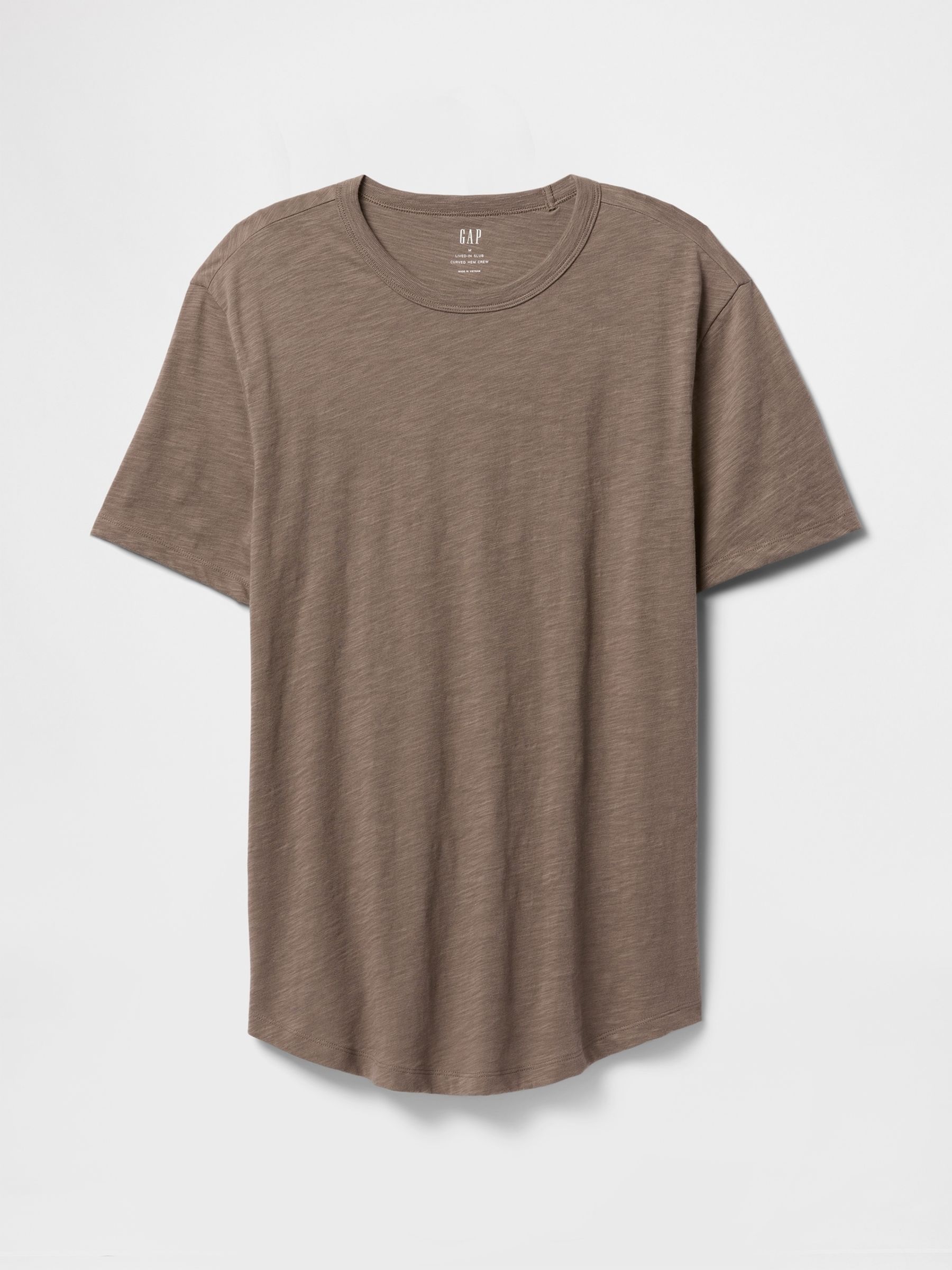 Brown Slub Curved Hem Short Sleeve T-Shirt - Image 4 of 5