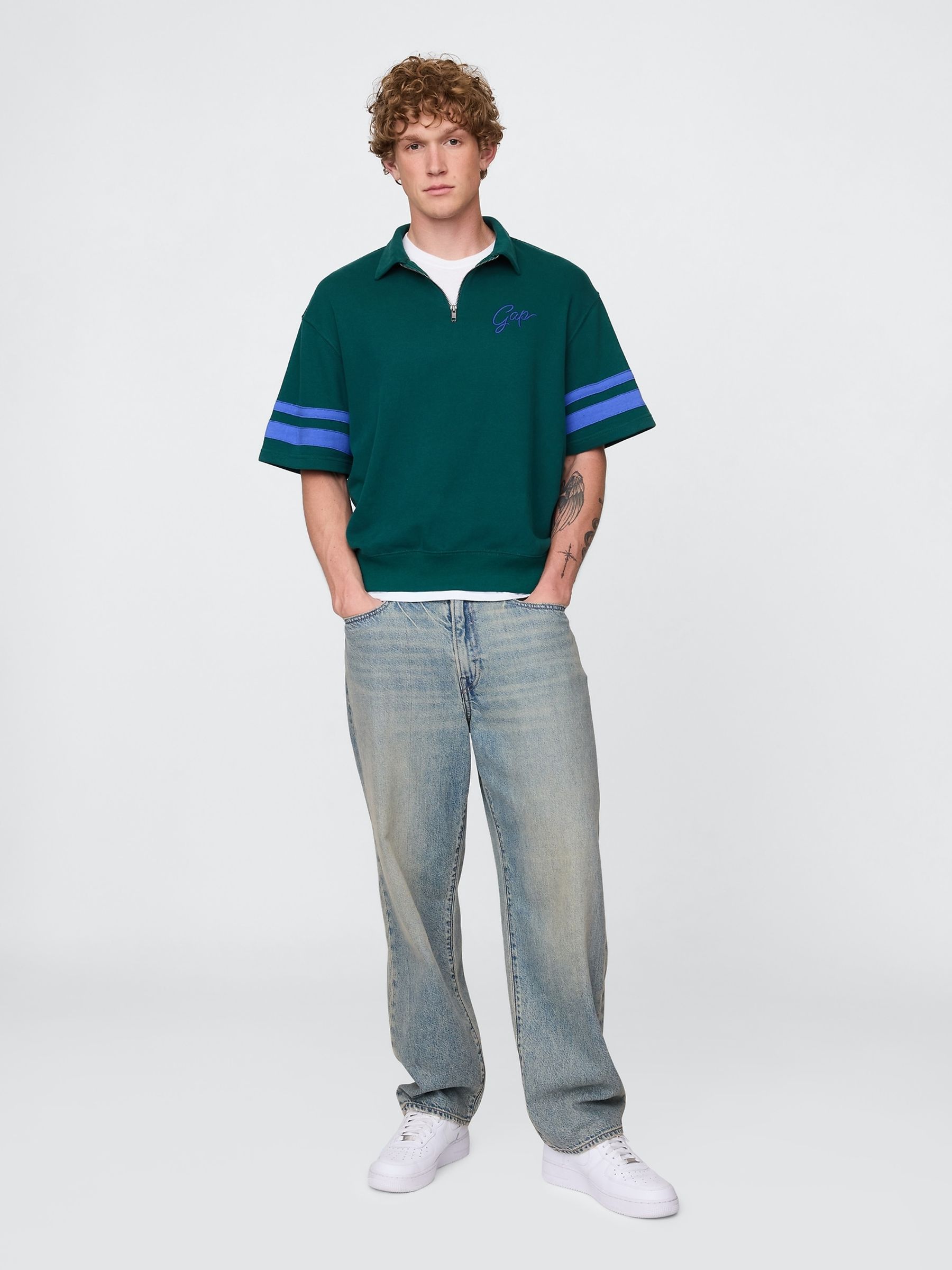Green VintageSoft Quarter Zip Pullover - Image 3 of 5