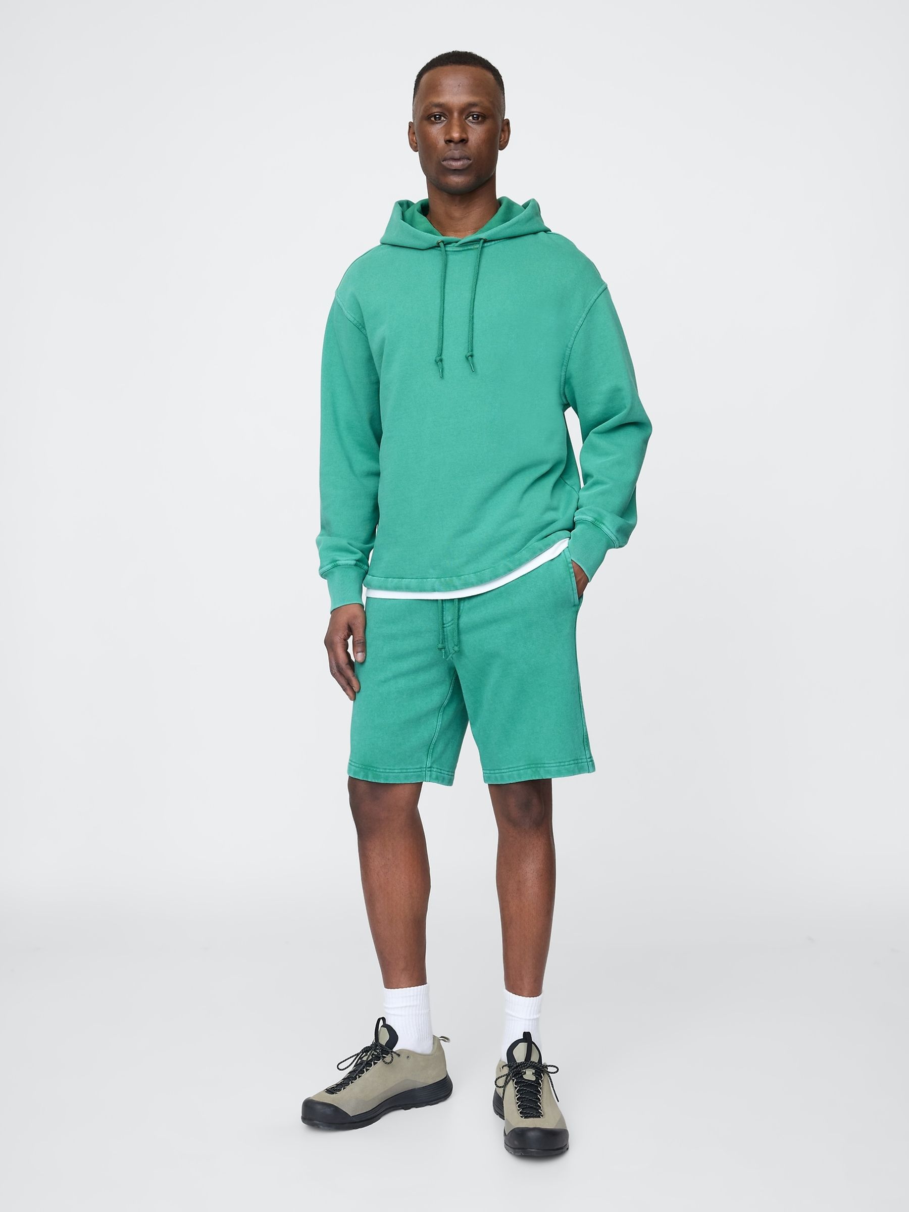 Green Relaxed Sweat Shorts - Image 3 of 5