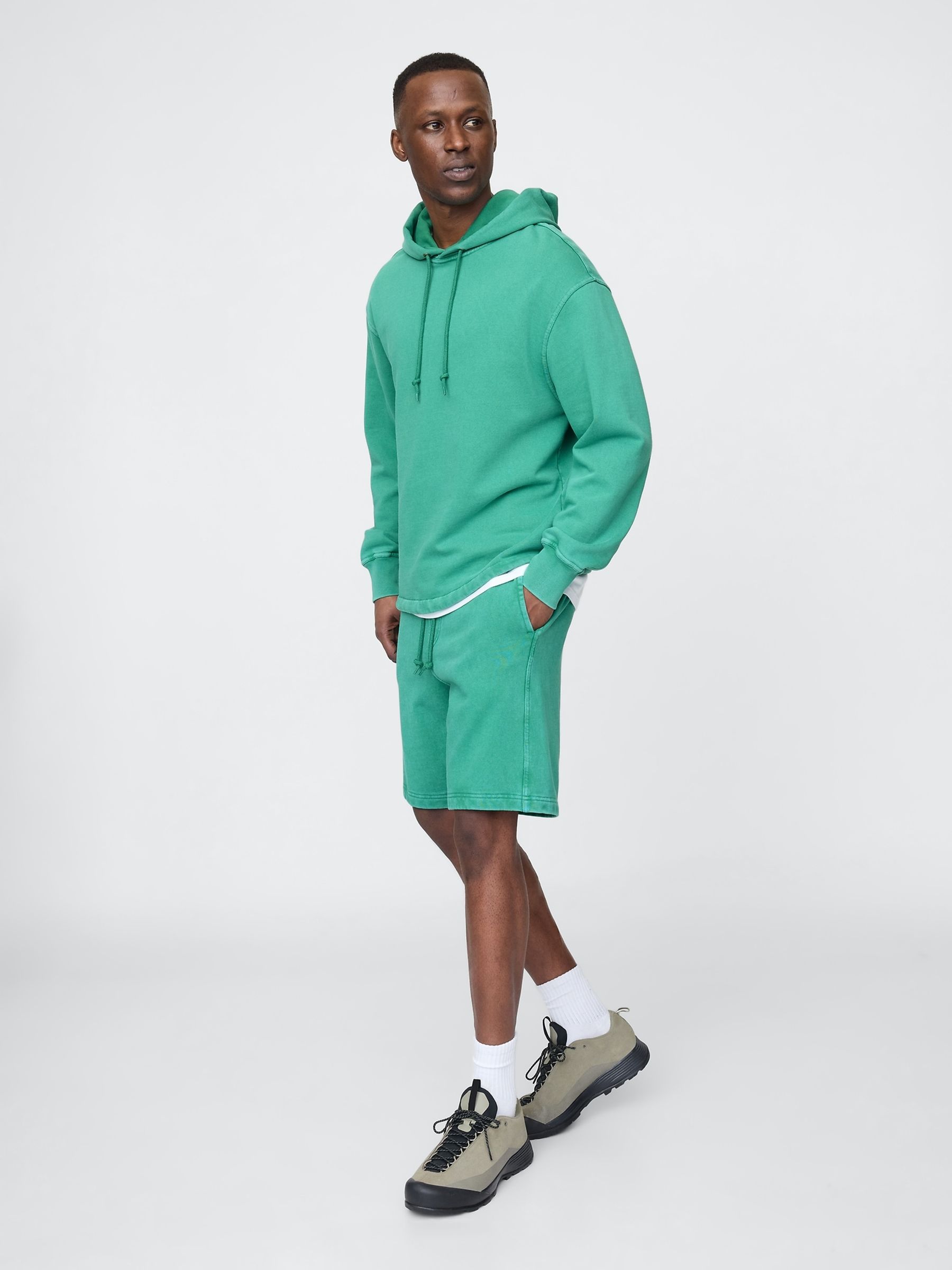 Green Relaxed Sweat Shorts - Image 4 of 5