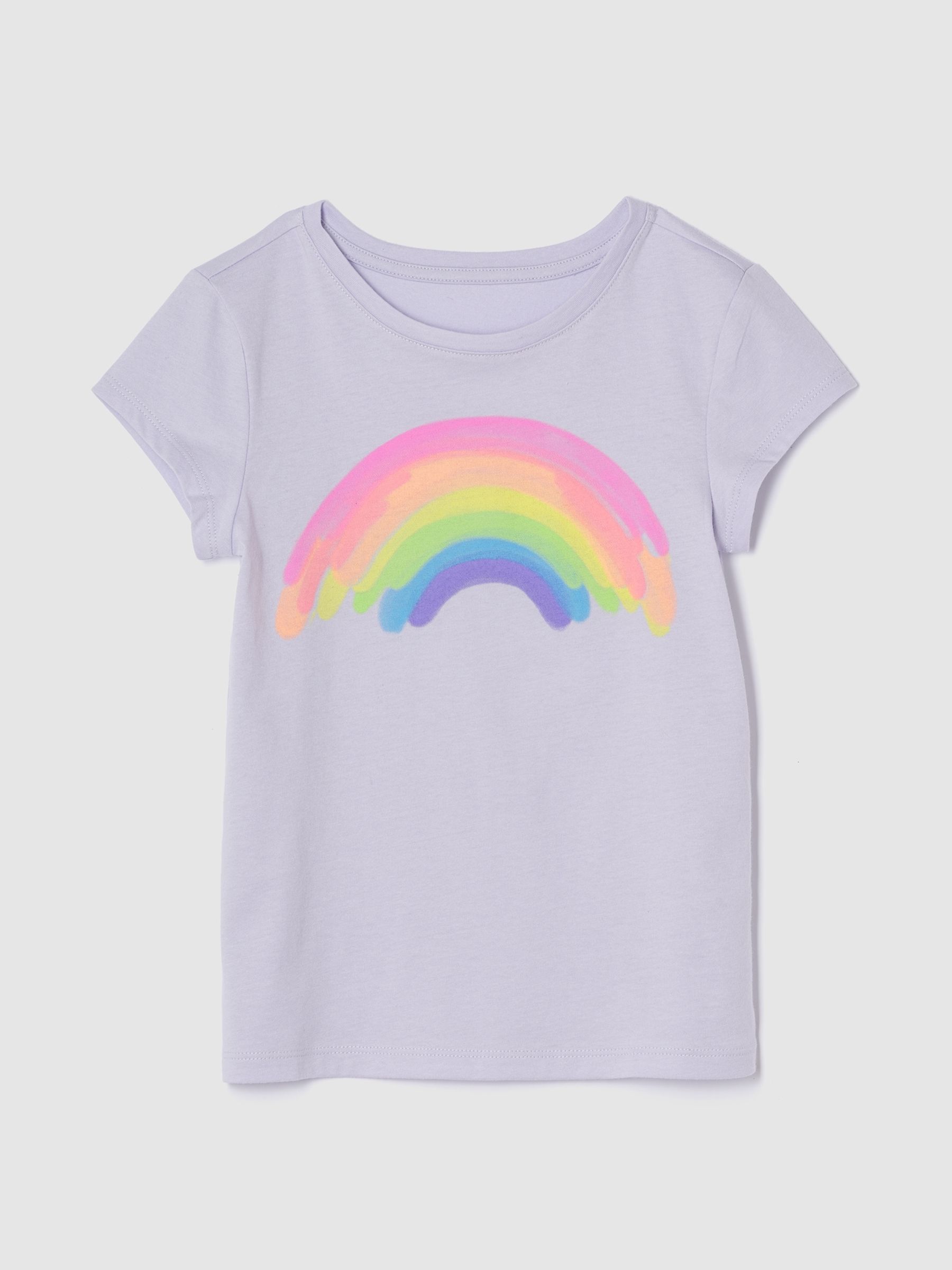 Purple Rainbow Graphic Short Sleeve T-Shirt (4-13yrs) - Image 1 of 2