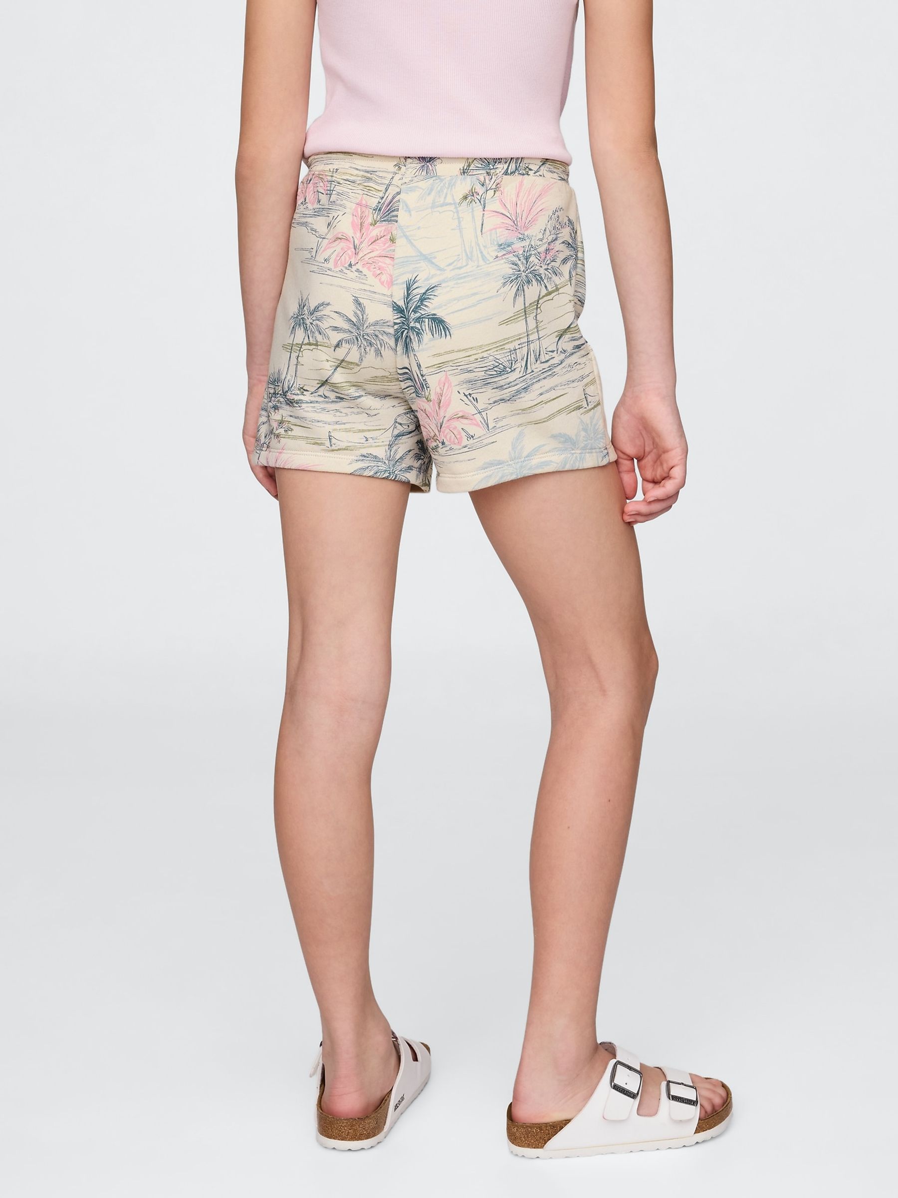 Beige Floral Logo Pull On Shorts (4-13yrs) - Image 2 of 4