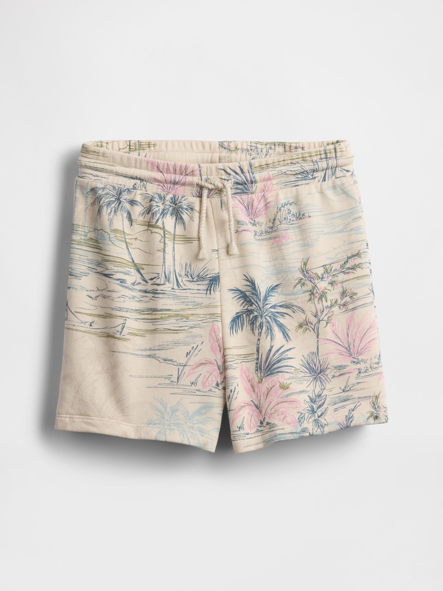 Beige Floral Logo Pull On Shorts (4-13yrs) - Image 3 of 4