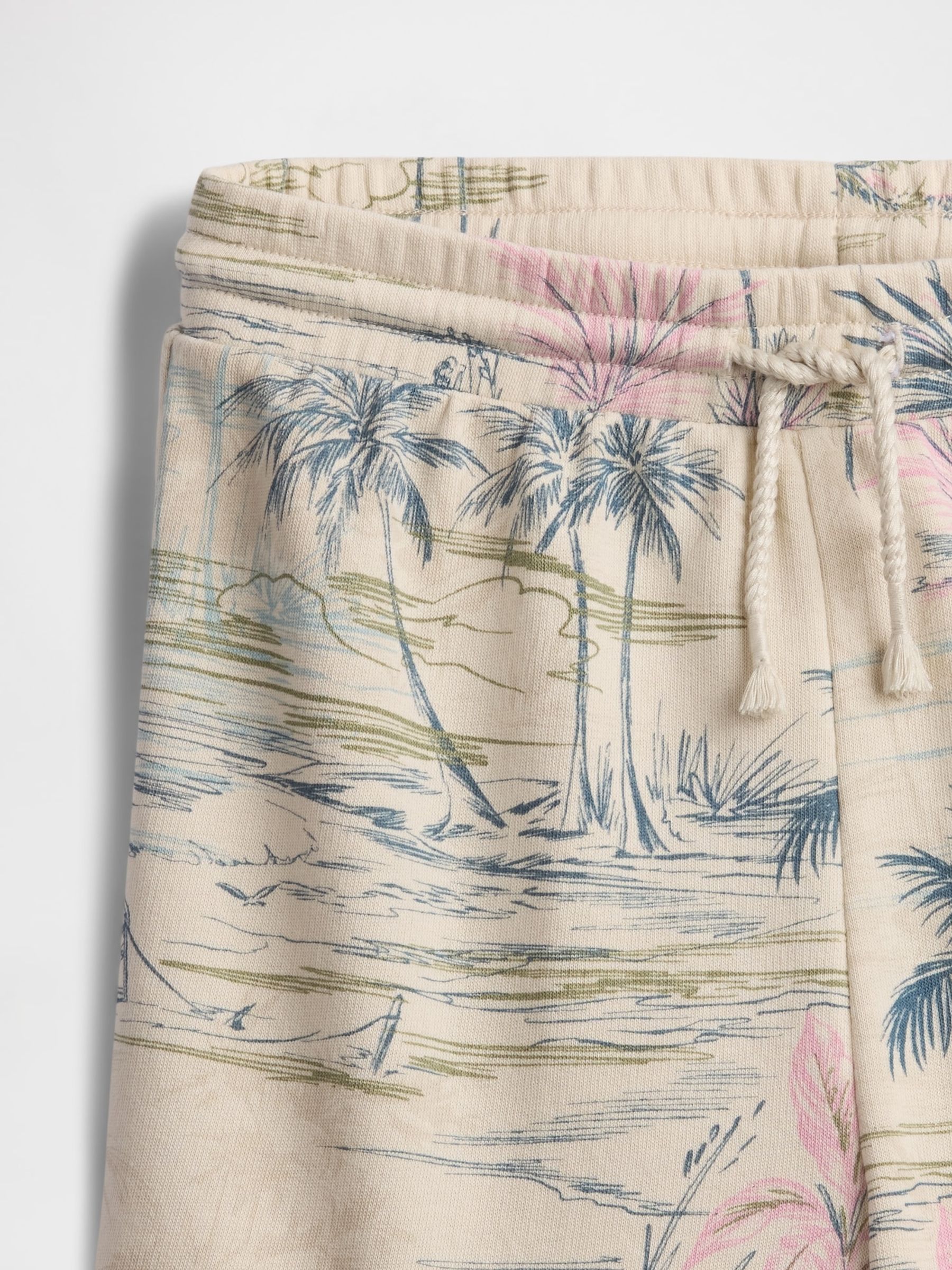 Beige Floral Logo Pull On Shorts (4-13yrs) - Image 4 of 4