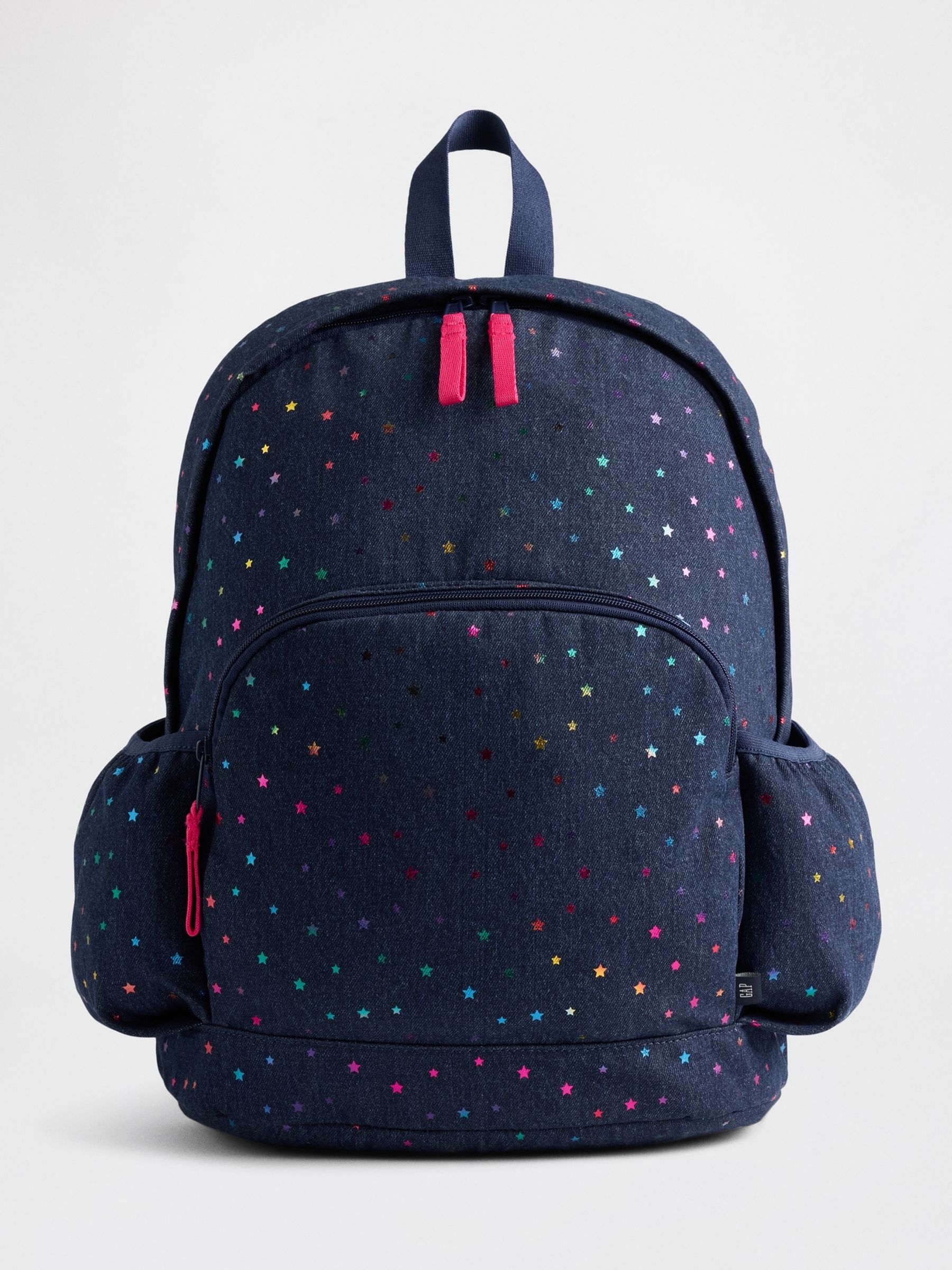 Navy Blue Star Denim Backpack - Image 1 of 3