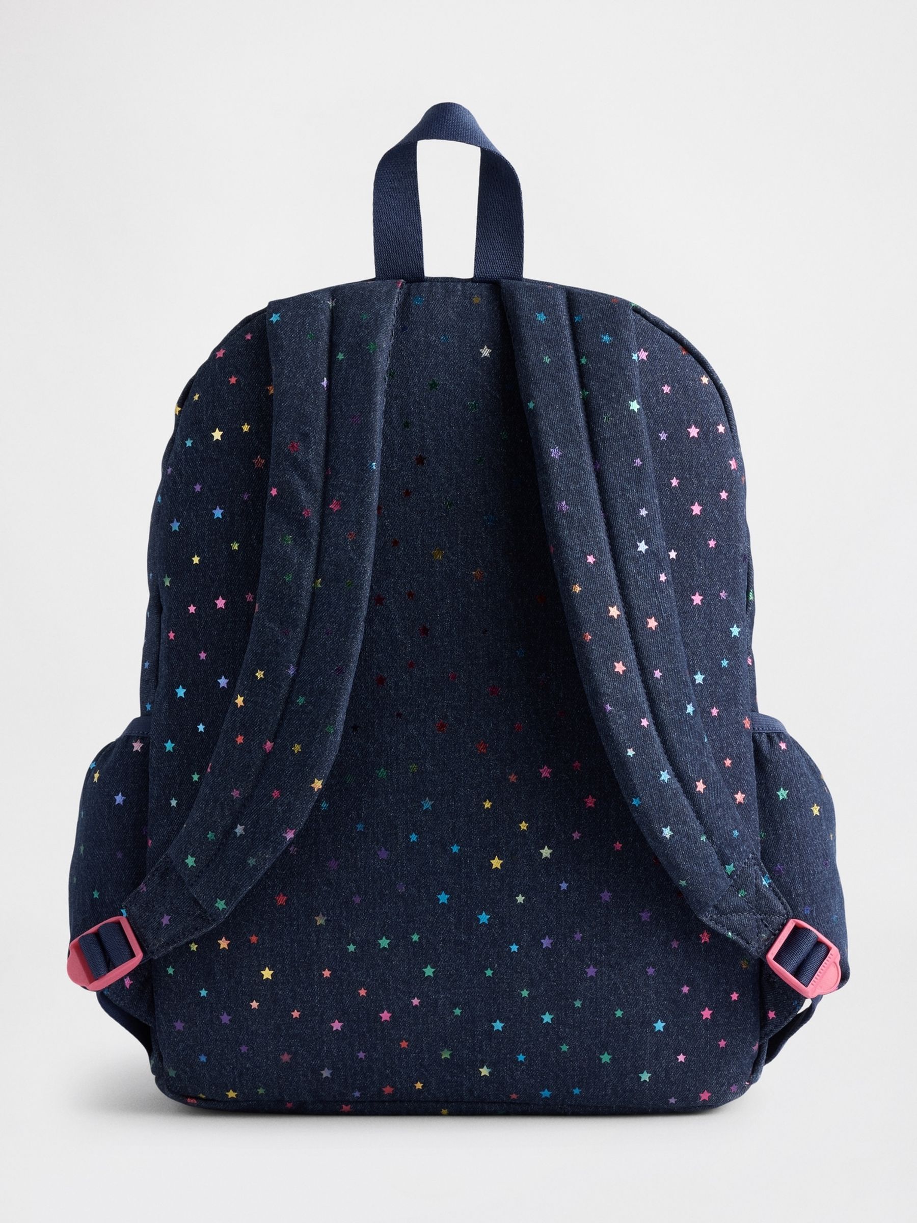Navy Blue Star Denim Backpack - Image 2 of 3