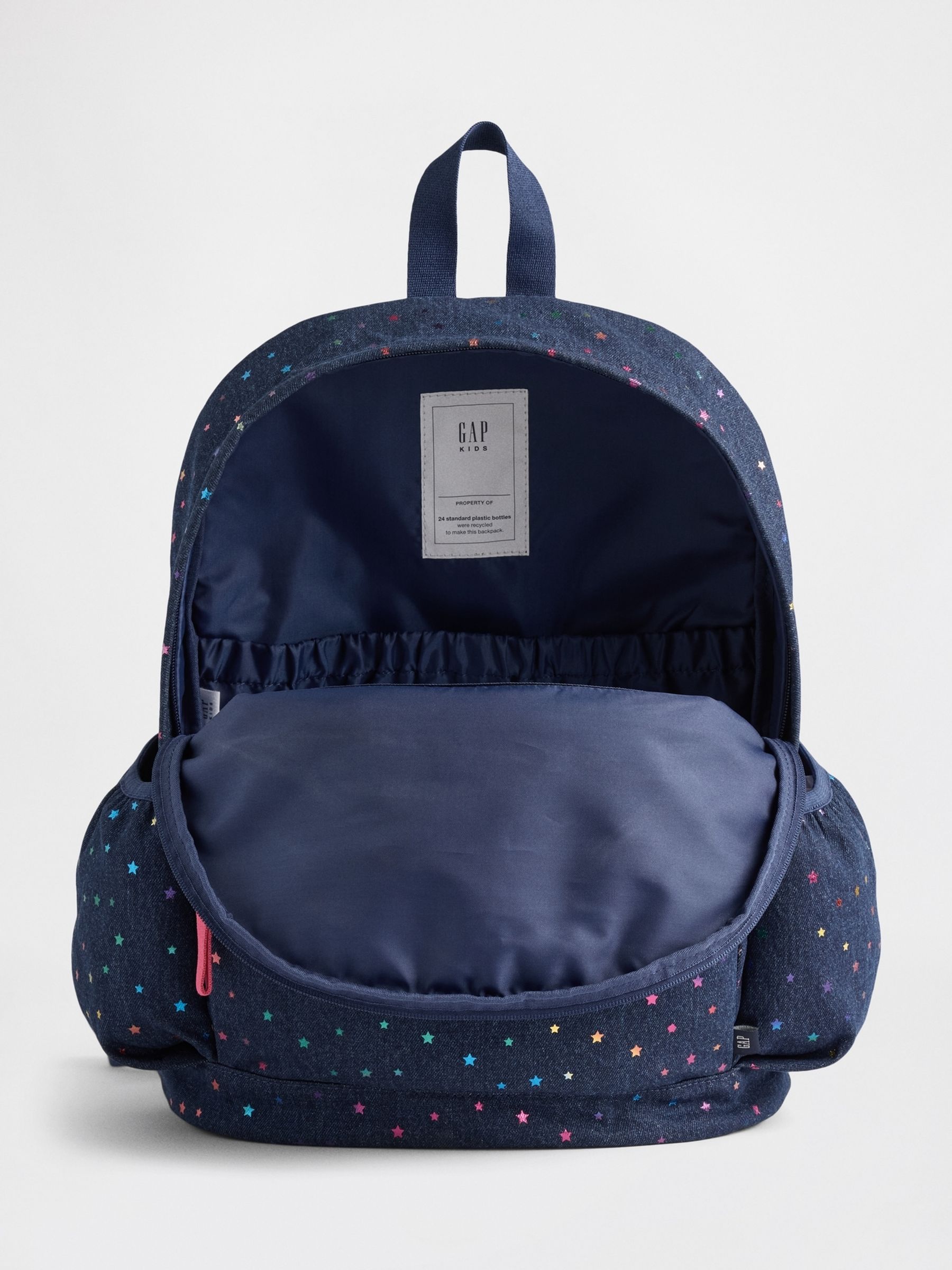 Navy Blue Star Denim Backpack - Image 3 of 3