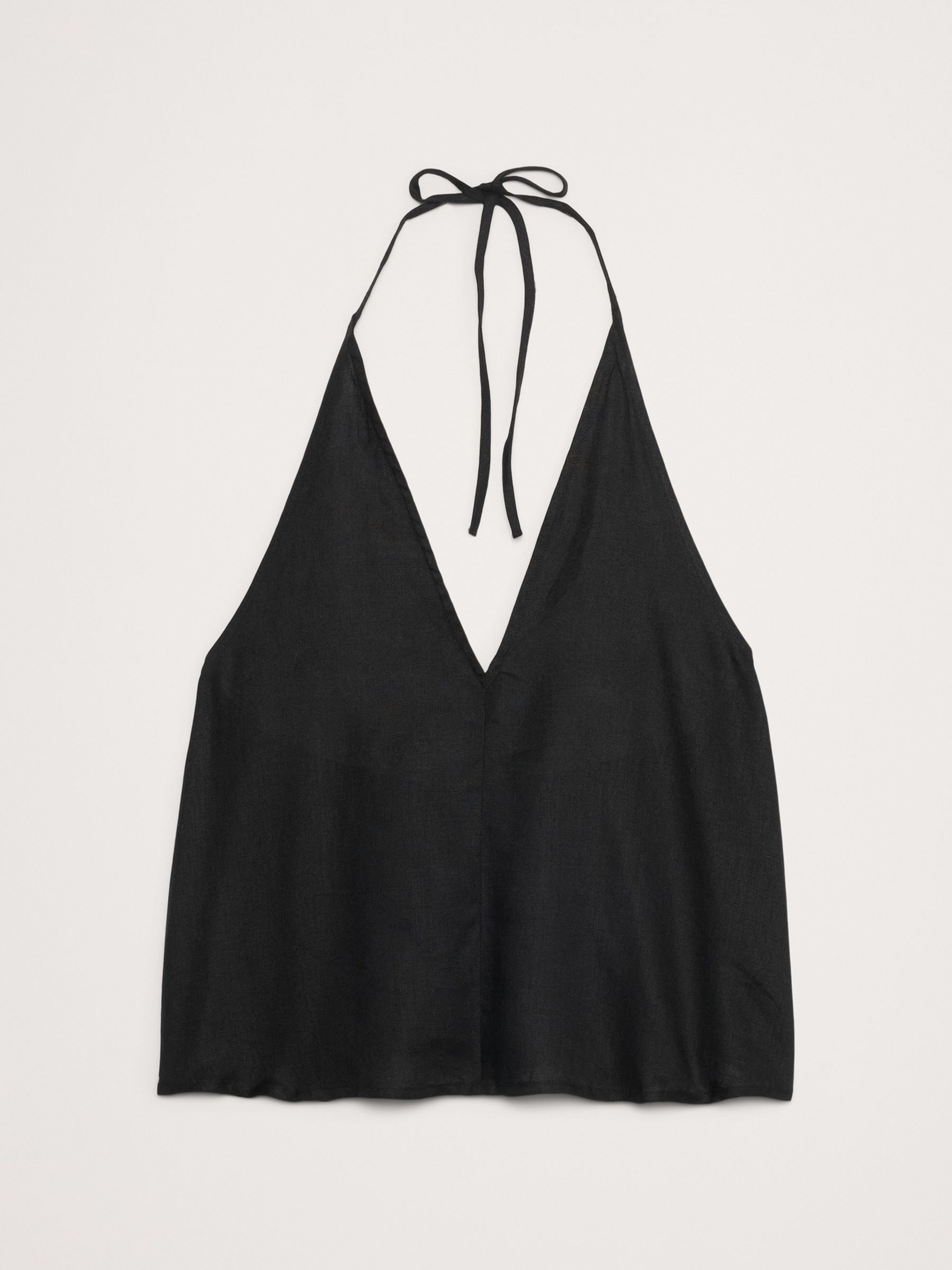 Banana Republic Black Linen Halter Top - Image 4 of 4