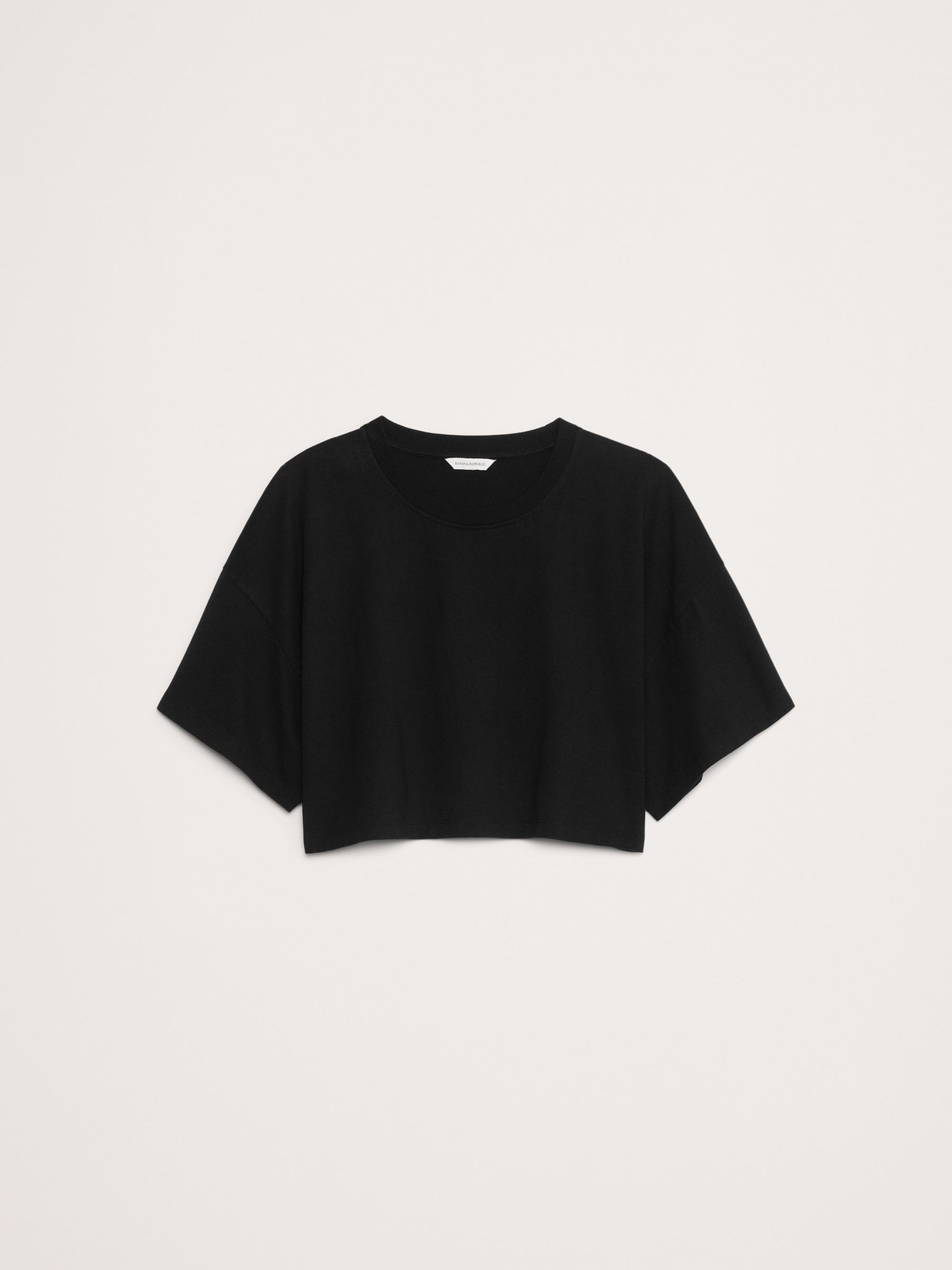 Banana Republic Black Oversized Vintage Cotton Cropped T-Shirt - Image 4 of 4