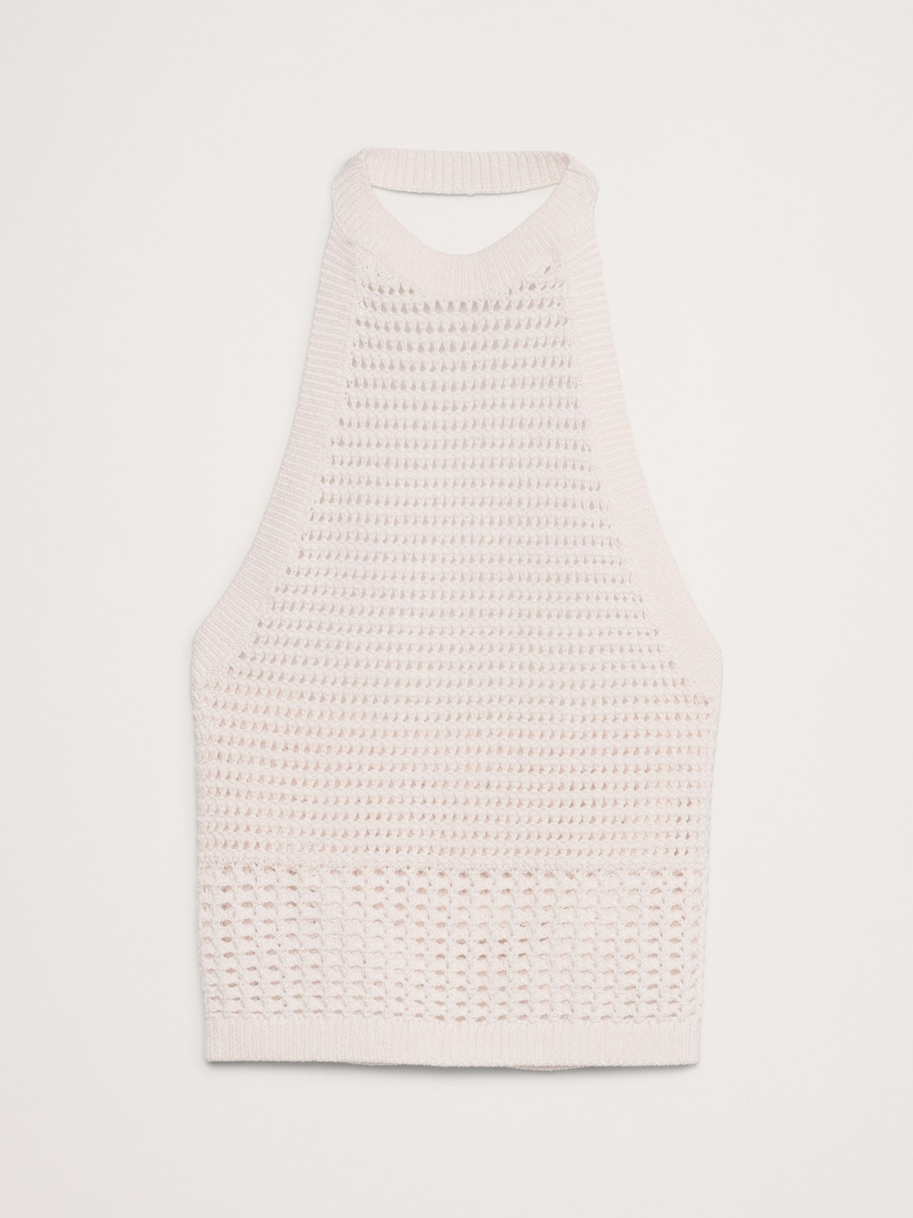 Banana Republic Cream Cotton Crochet Mesh Halter Top - Image 4 of 4