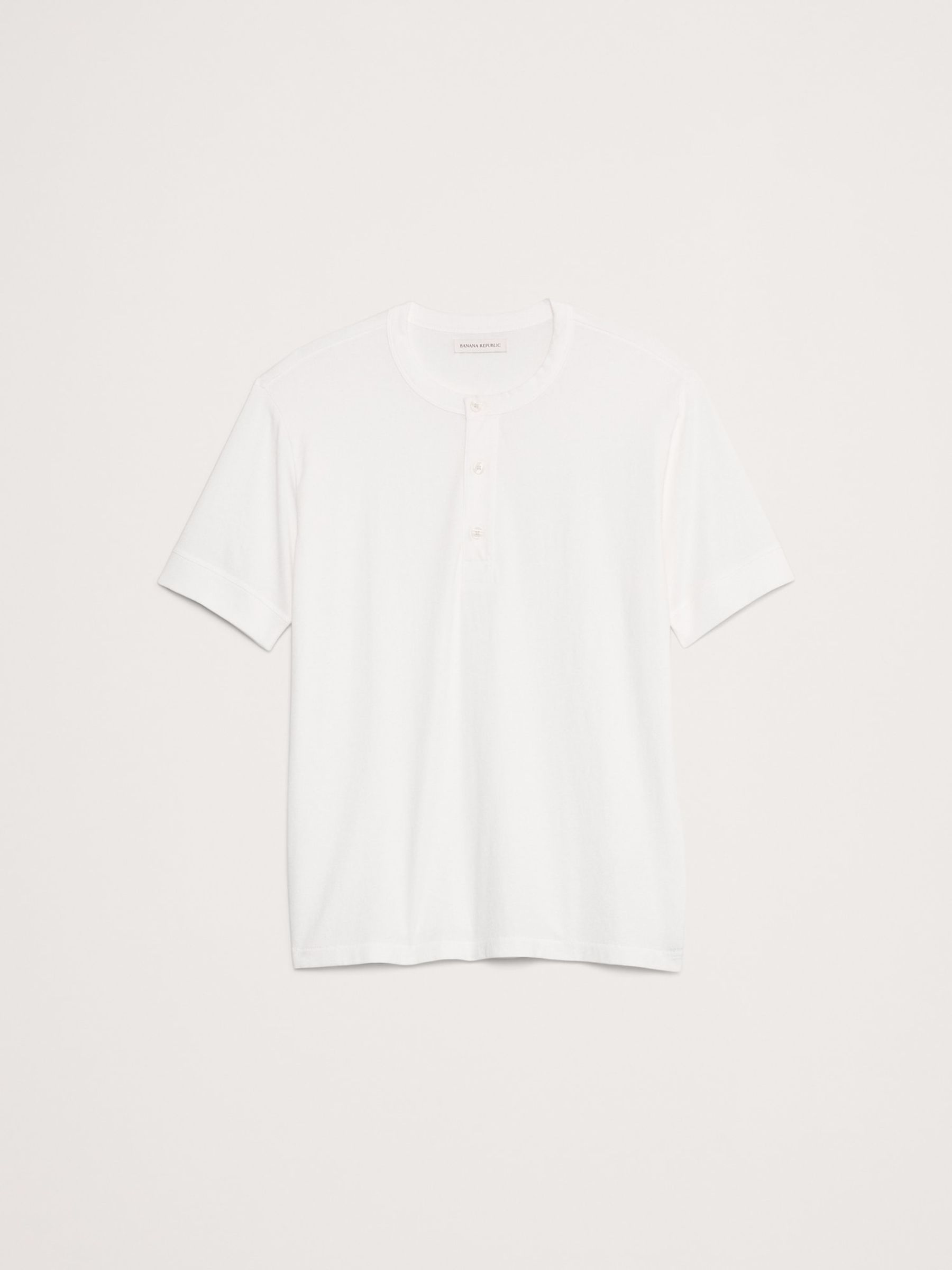 Banana Republic White Soft Wash Henley T-Shirt - Image 4 of 4