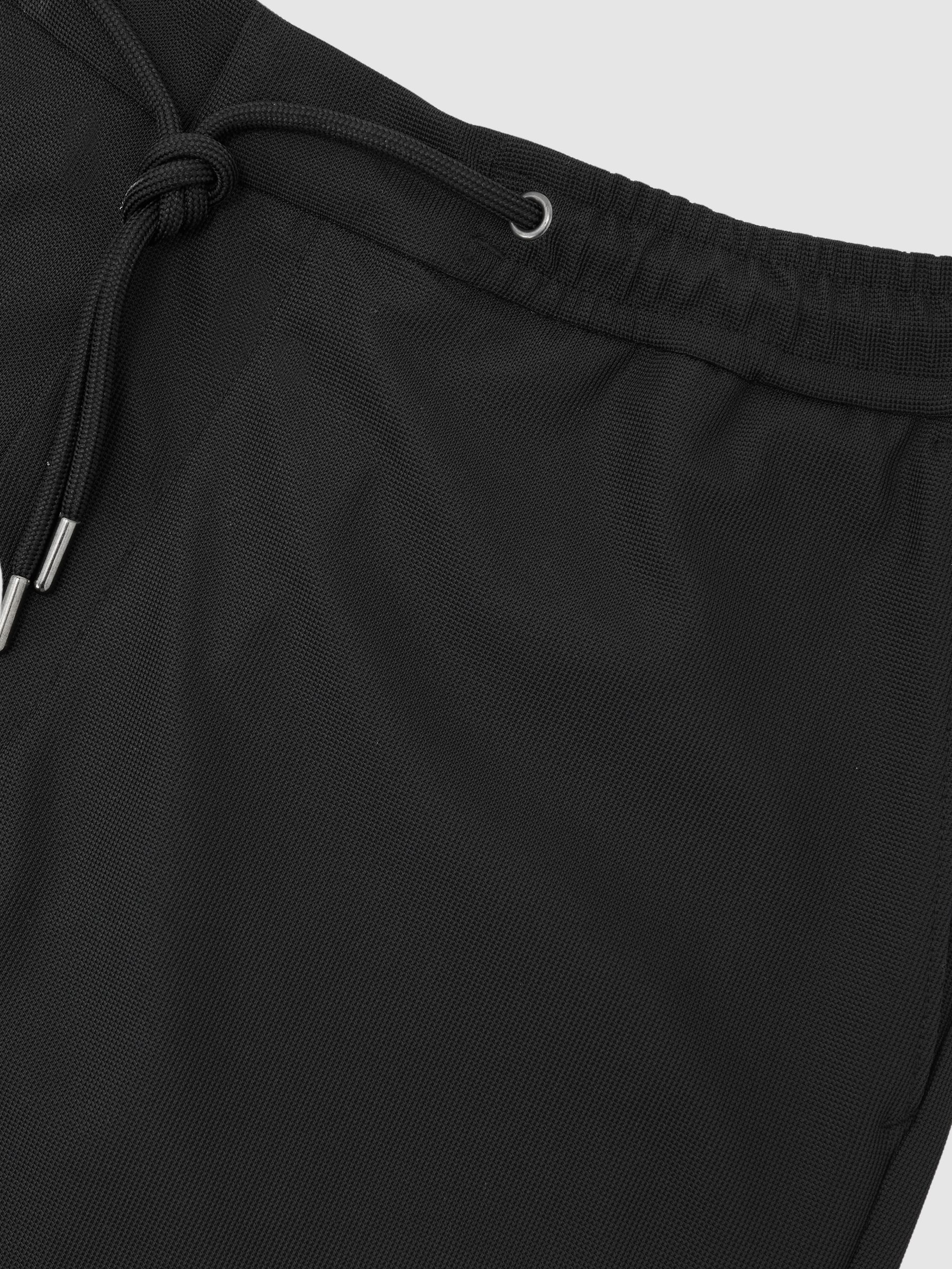 Textured Drawstring Shorts in Black - image 3